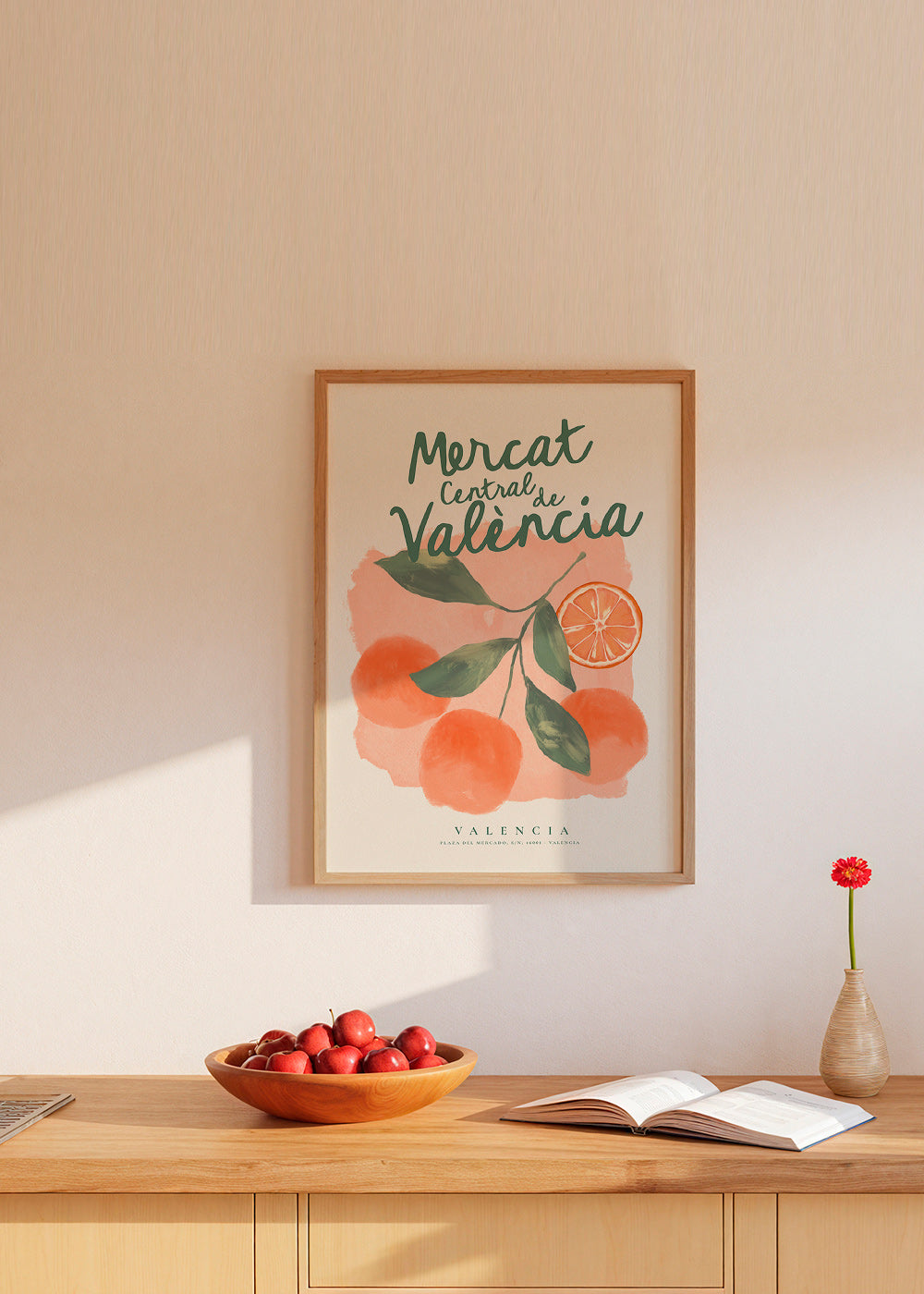 Keuken kunst Mercat Central met sinaasappels