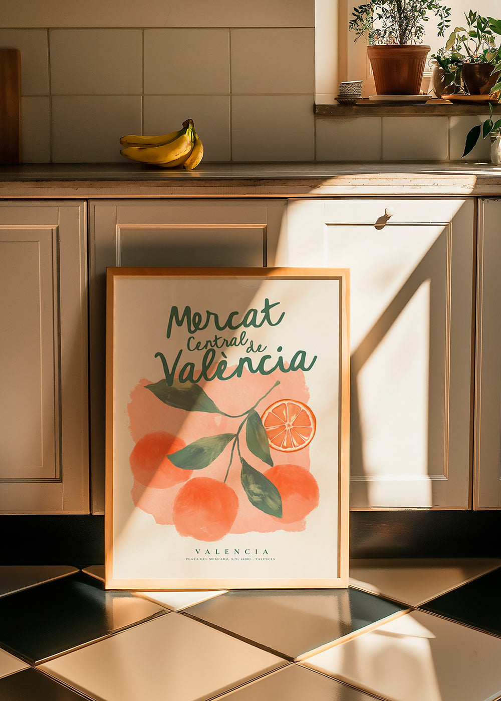 Keuken kunst Mercat Central met sinaasappels