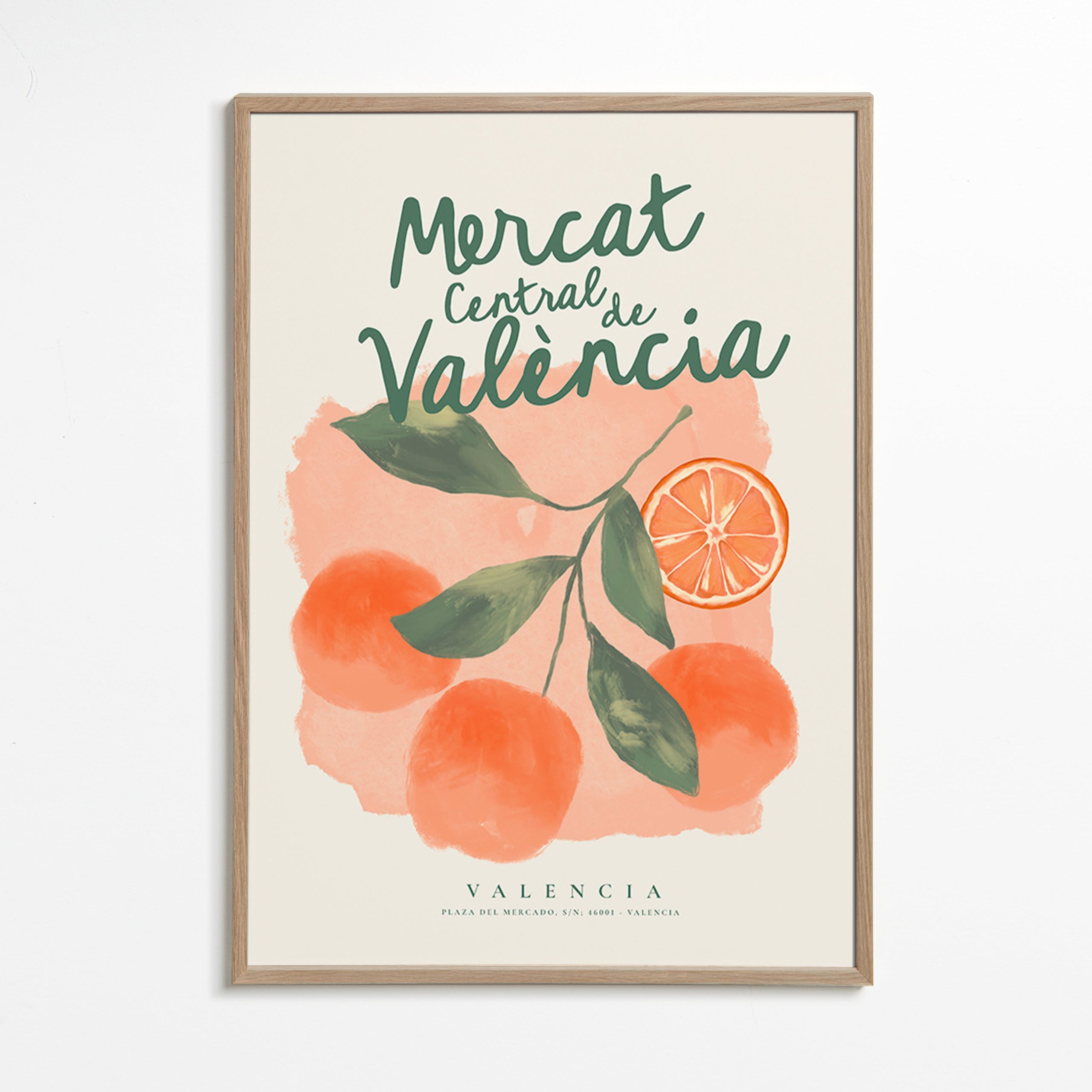 Keuken kunst Mercat Central met sinaasappels