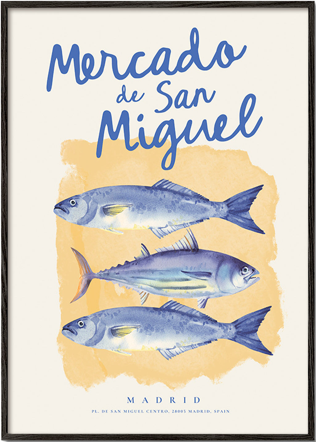 Keuken kunst Mercado de San Miguel met blauwe vissen