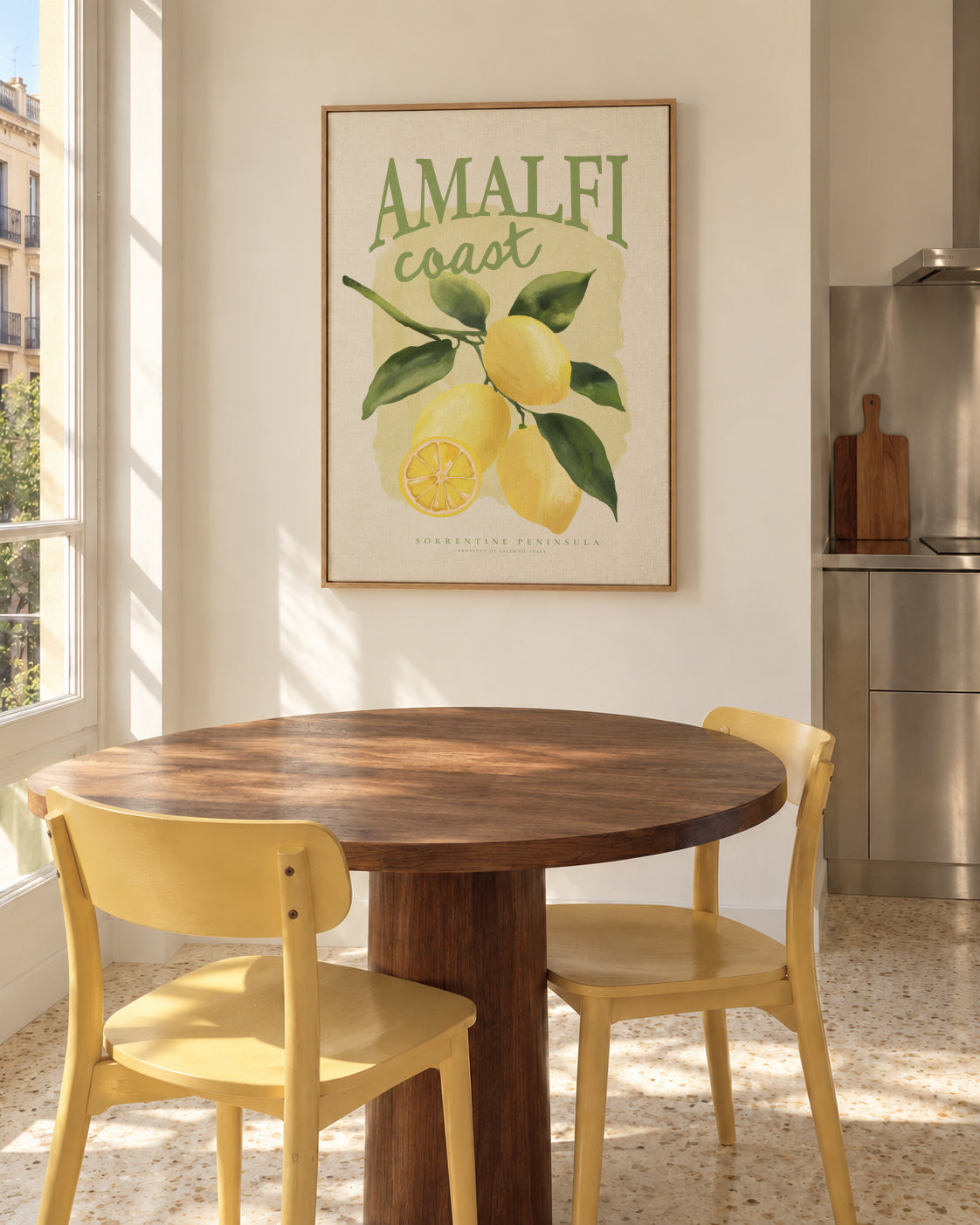 Amalfi Coast - Framed canvas in an interior