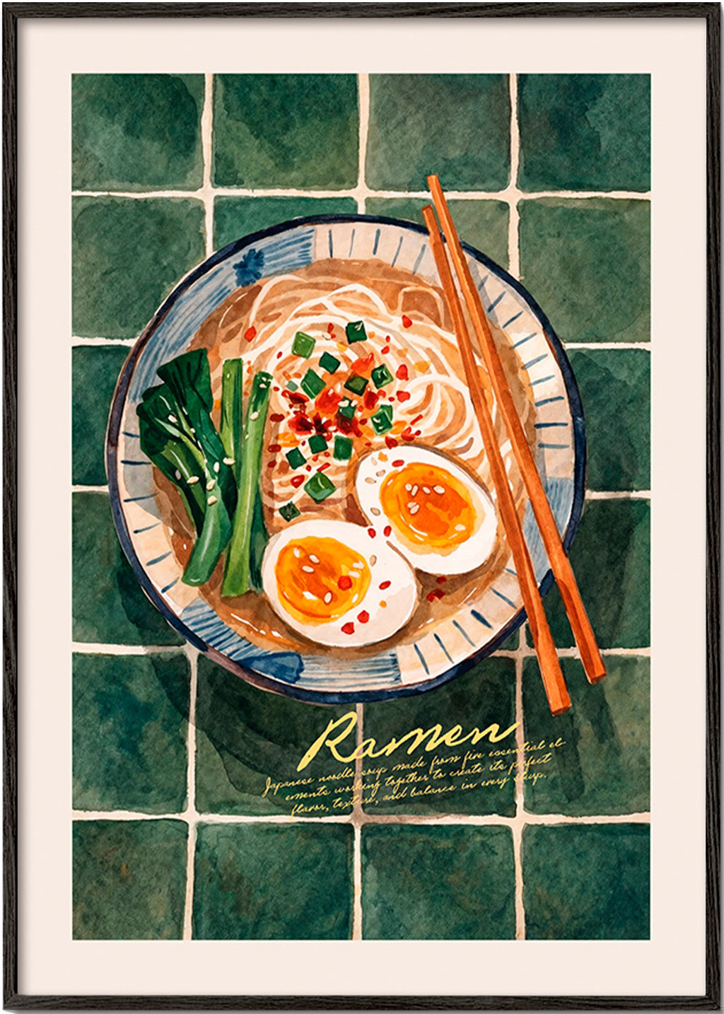 Keuken kunst Ramen aquarel