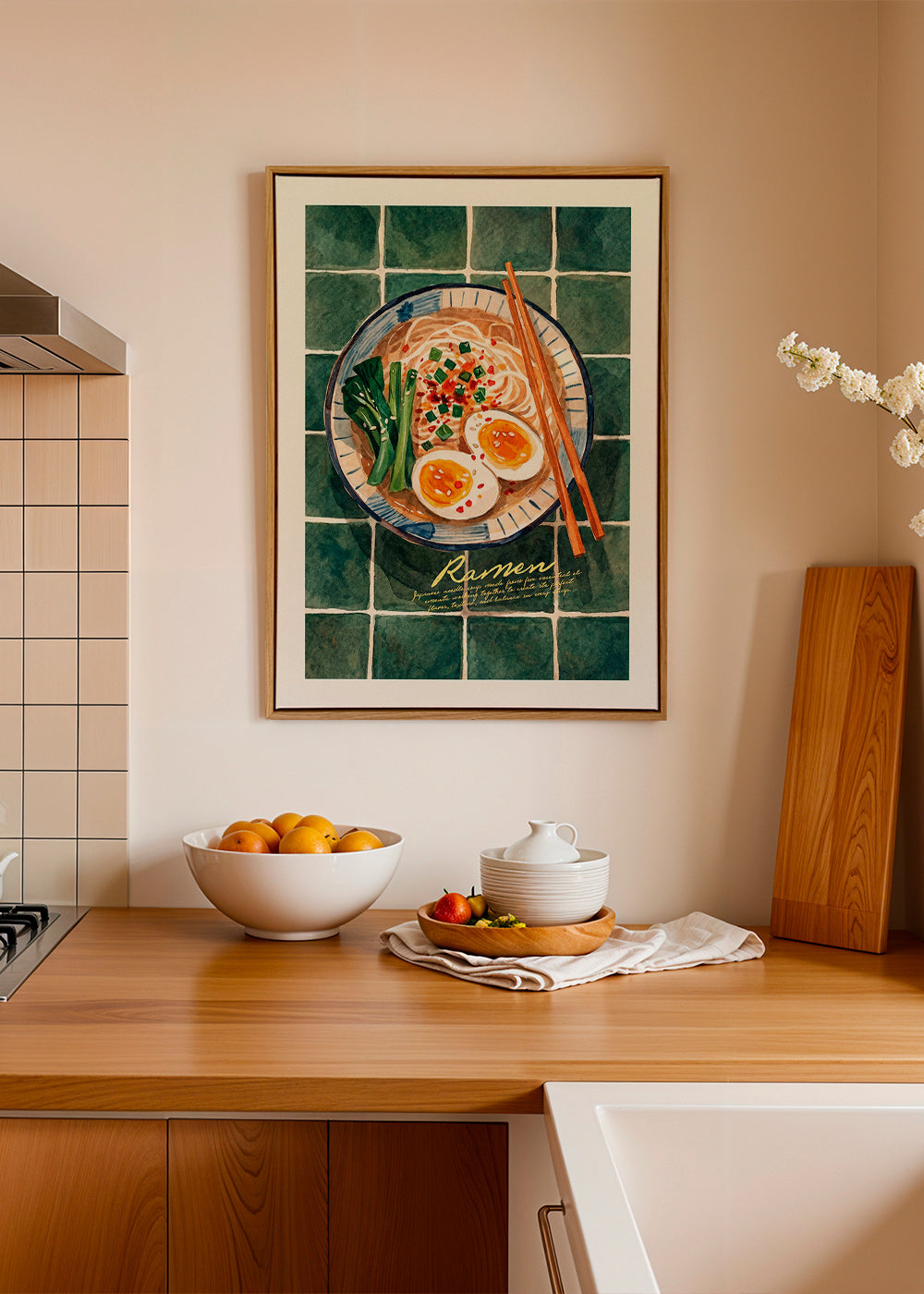 Keuken kunst Ramen aquarel