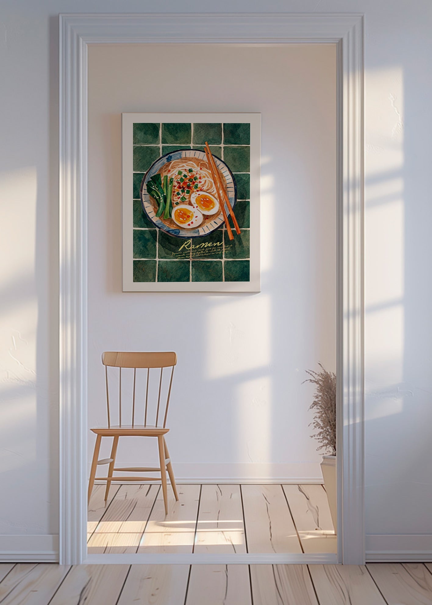 Keuken kunst Ramen aquarel