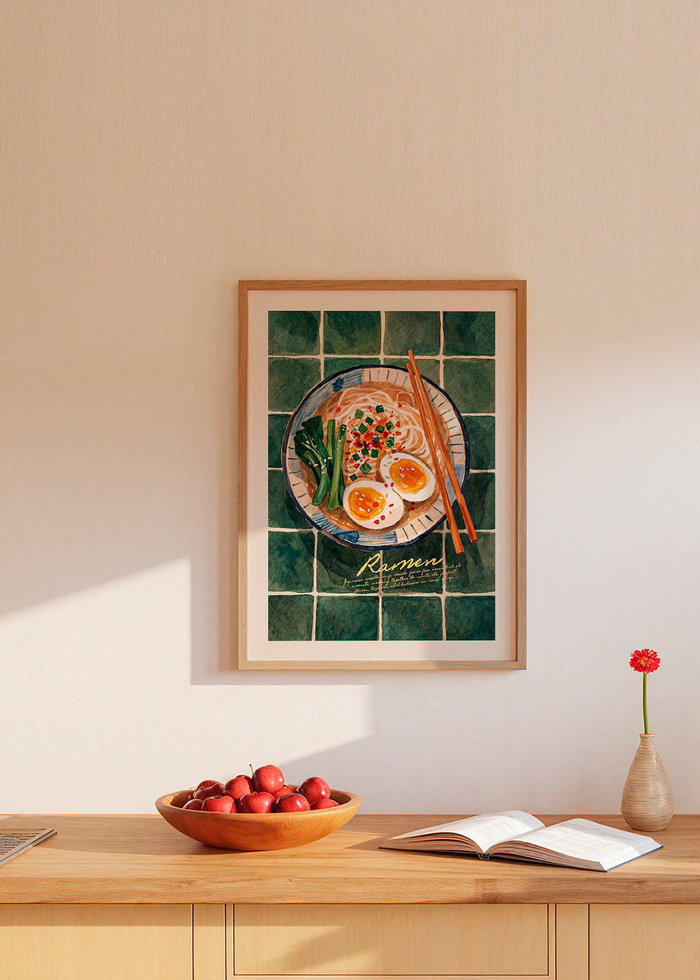 Keuken kunst Ramen aquarel