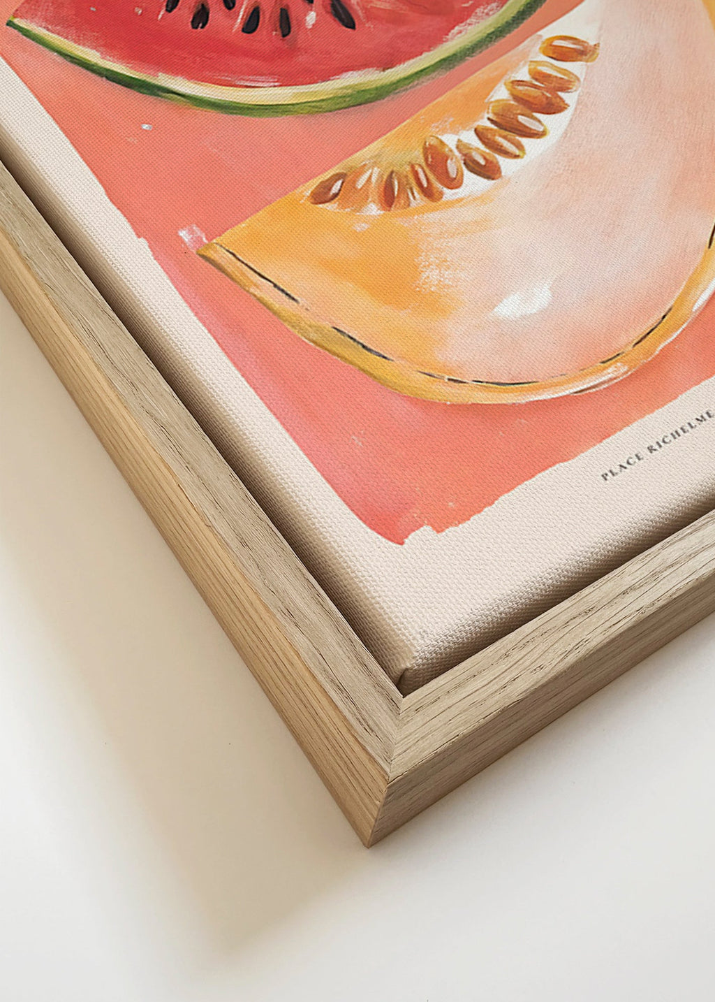 Keuken kunst Provençaalse fruitposter met meloen en watermeloen
