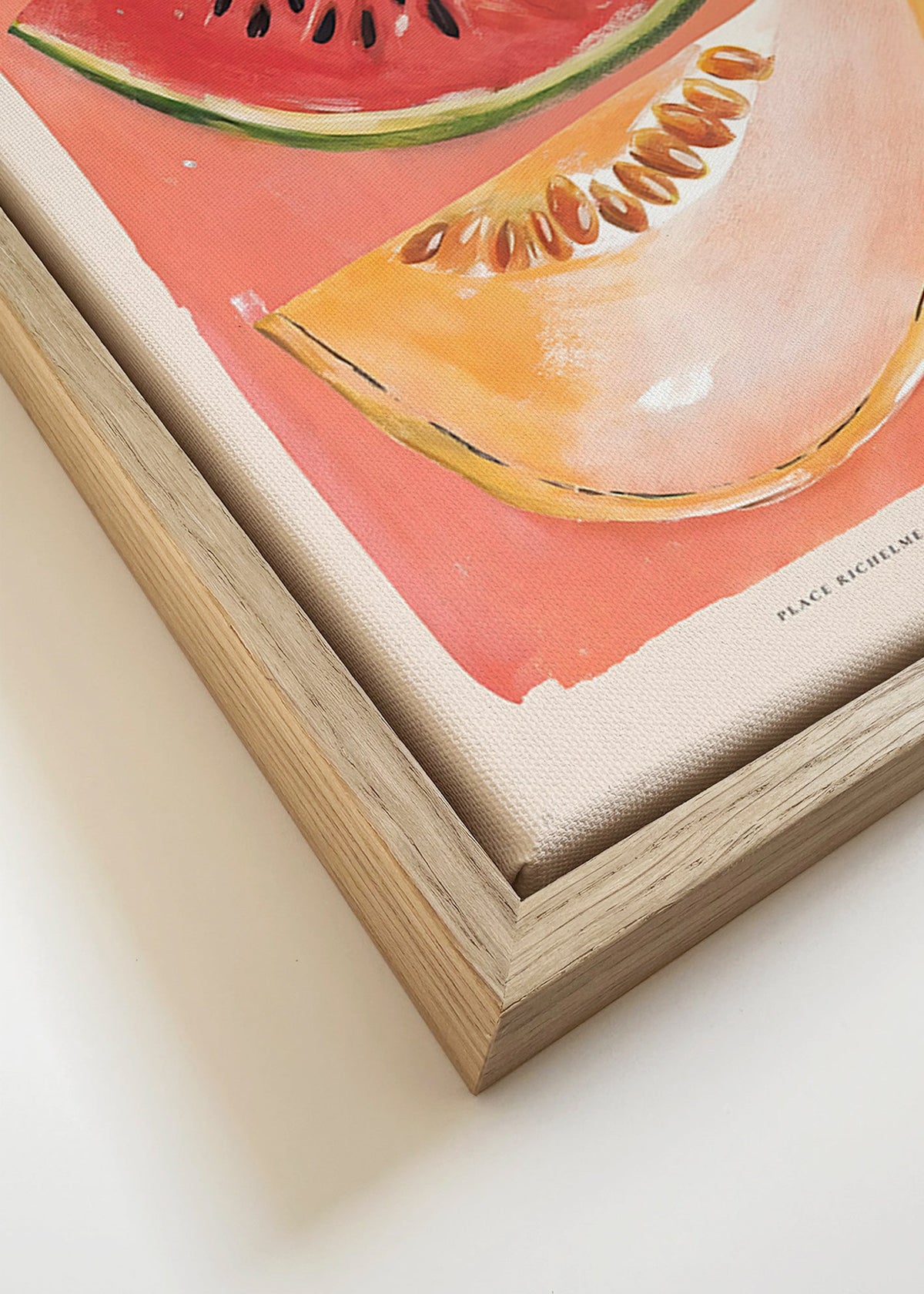 Keuken kunst Provençaalse fruitposter met meloen en watermeloen