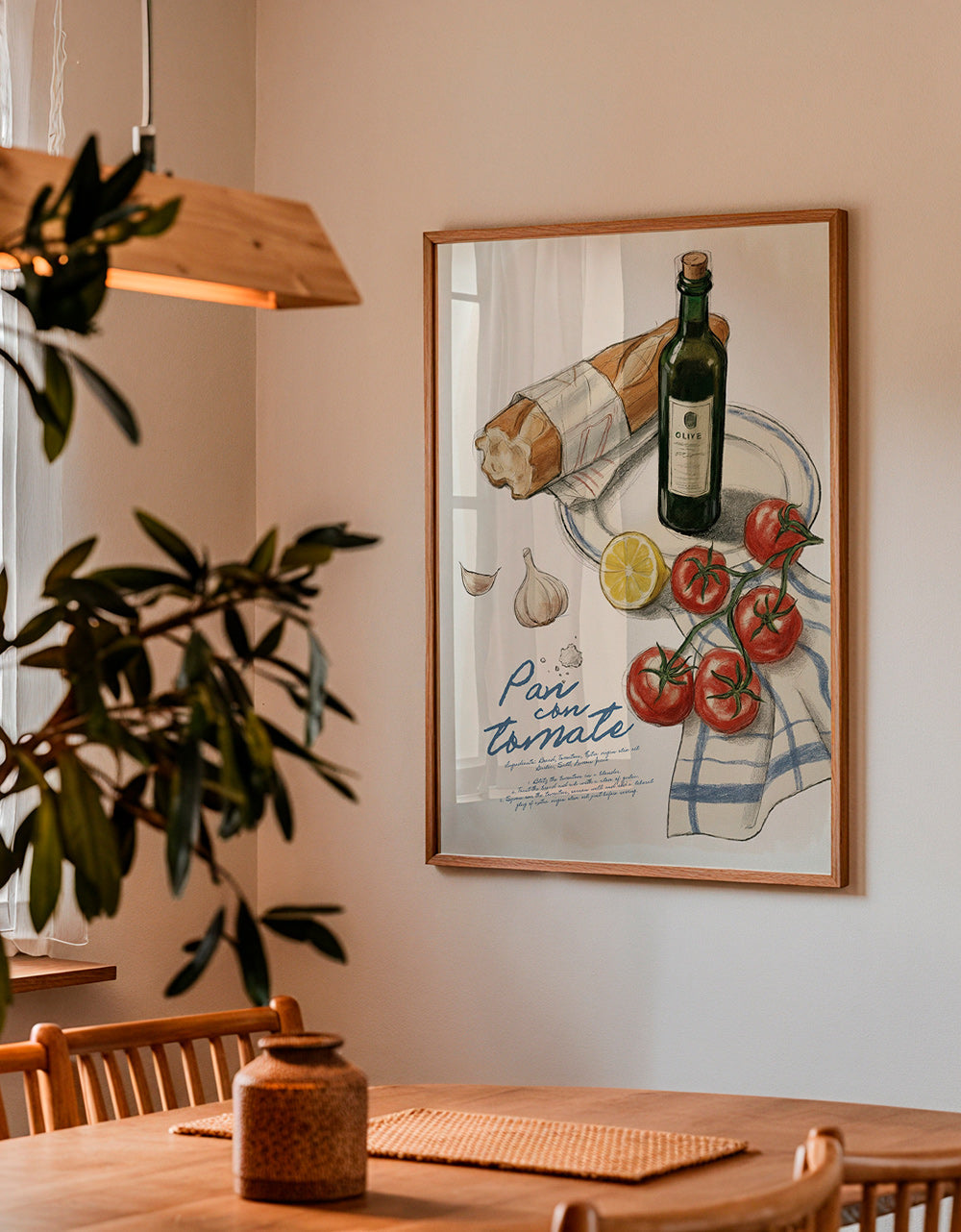 Keuken kunst Brood met tomaat illustratie