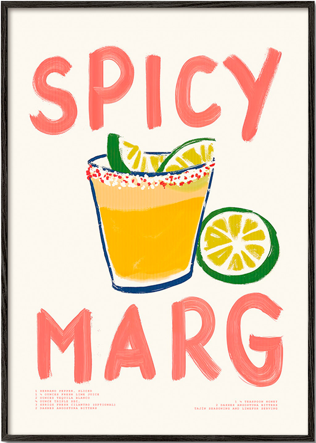 Keuken kunst met geïllustreerde margarita
