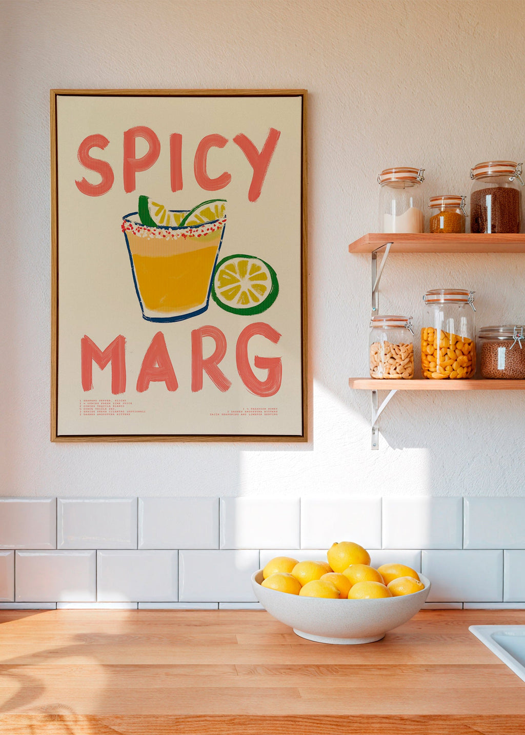 Keuken kunst met geïllustreerde margarita
