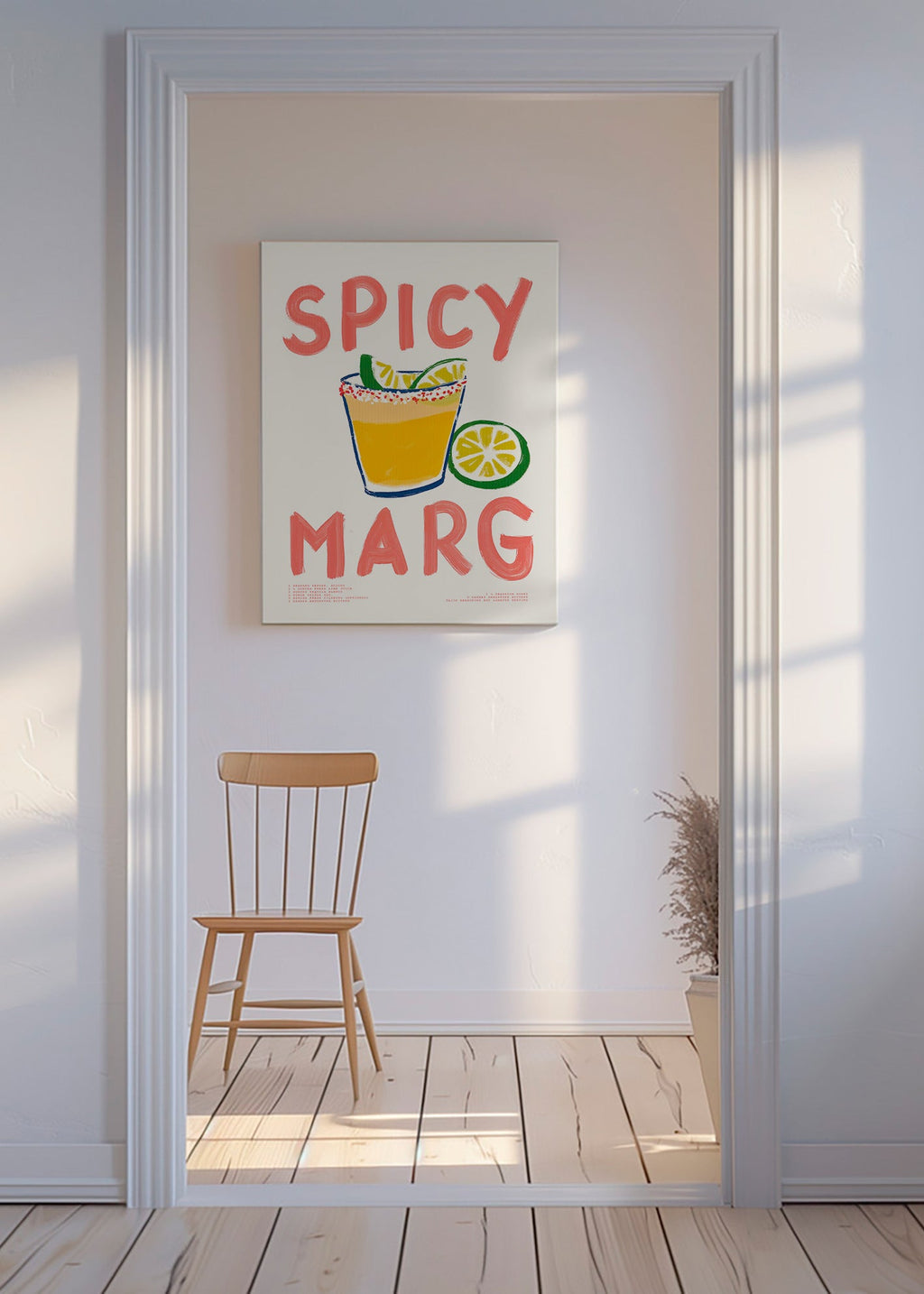Keuken kunst met geïllustreerde margarita