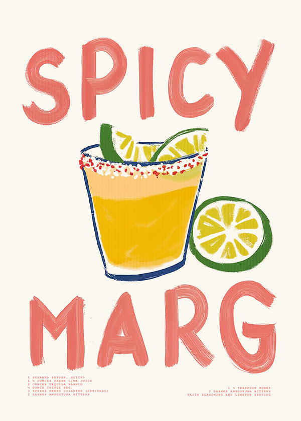Keuken kunst met geïllustreerde margarita