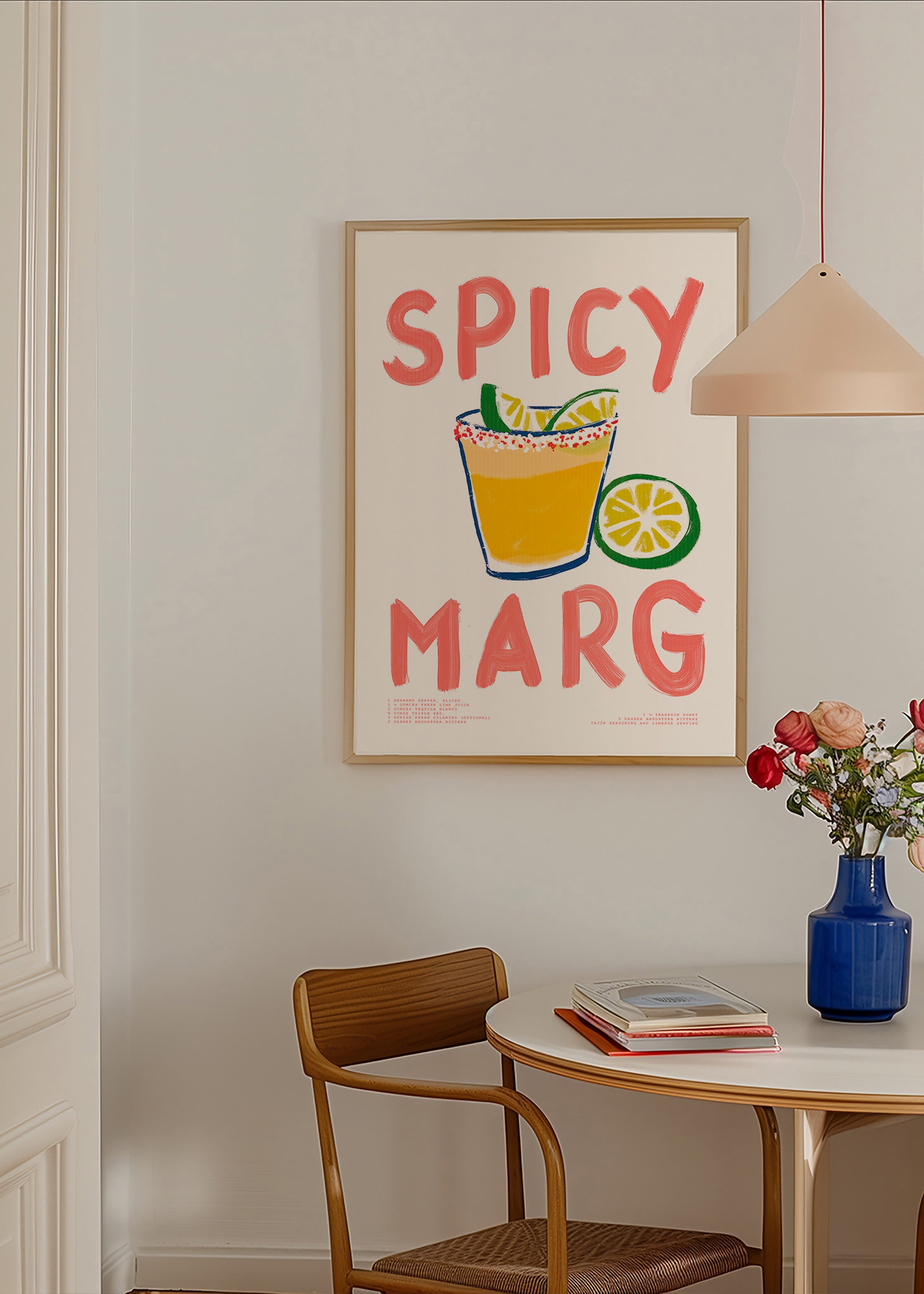 Keuken kunst met geïllustreerde margarita