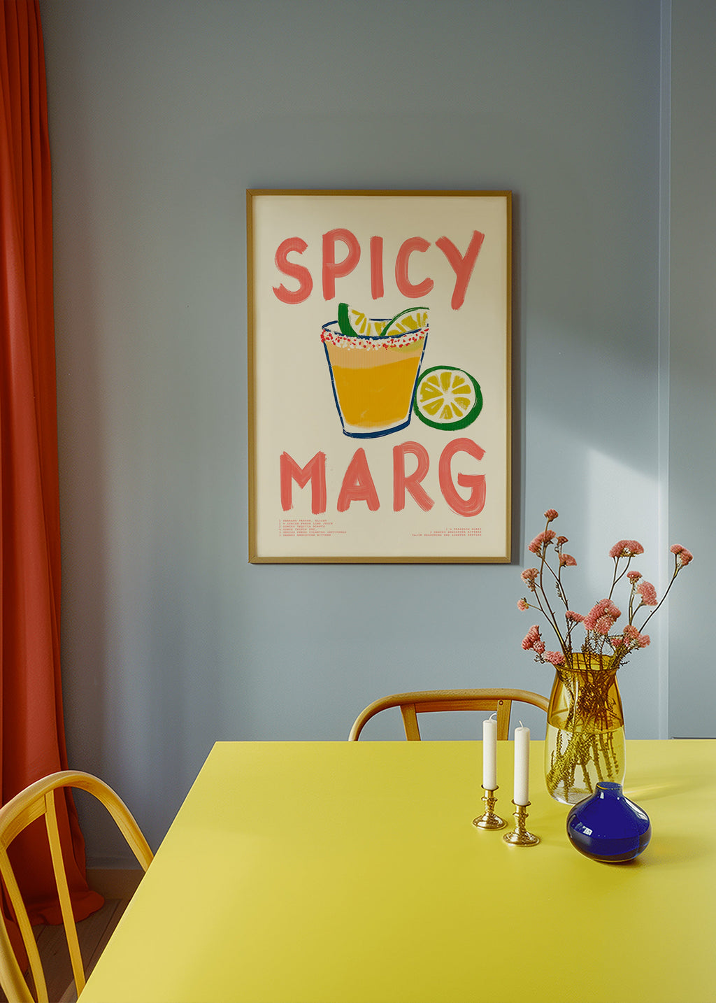 Keuken kunst met geïllustreerde margarita