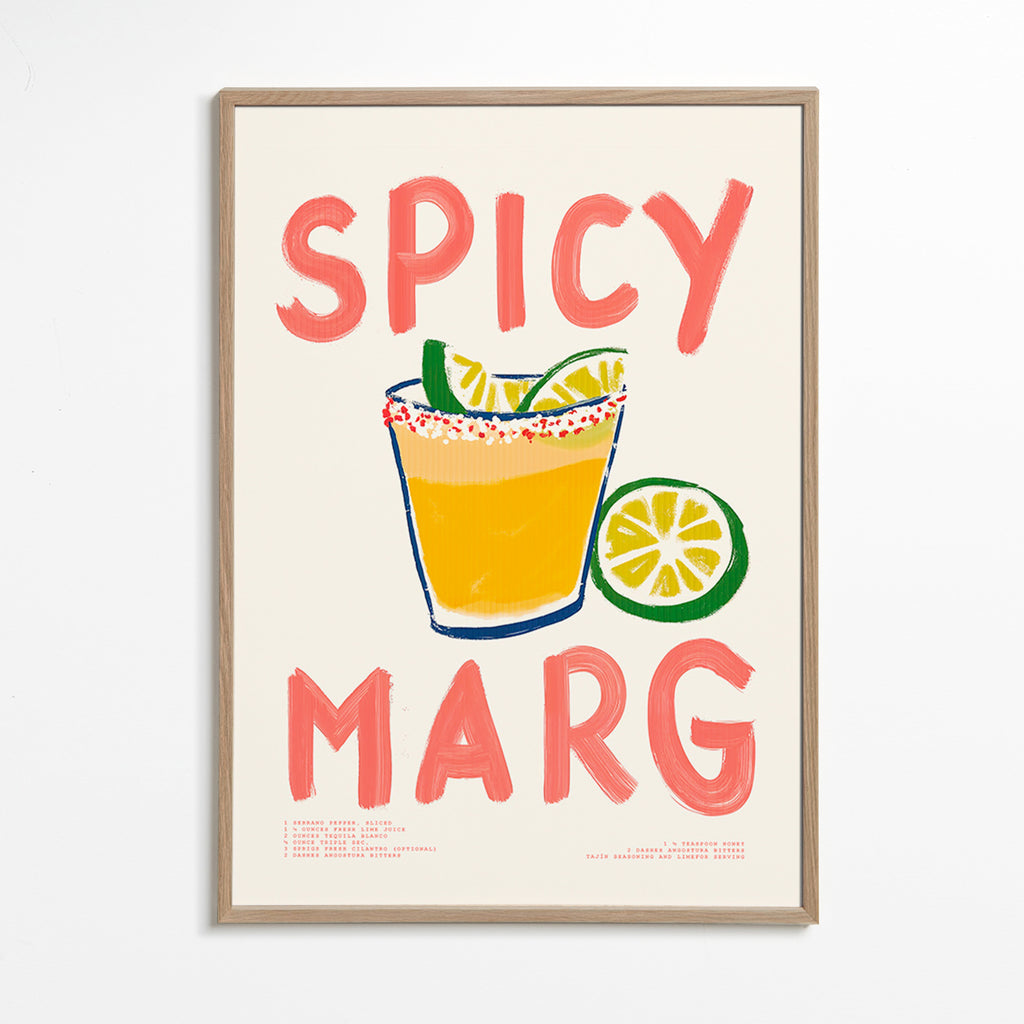 Keuken kunst met geïllustreerde margarita