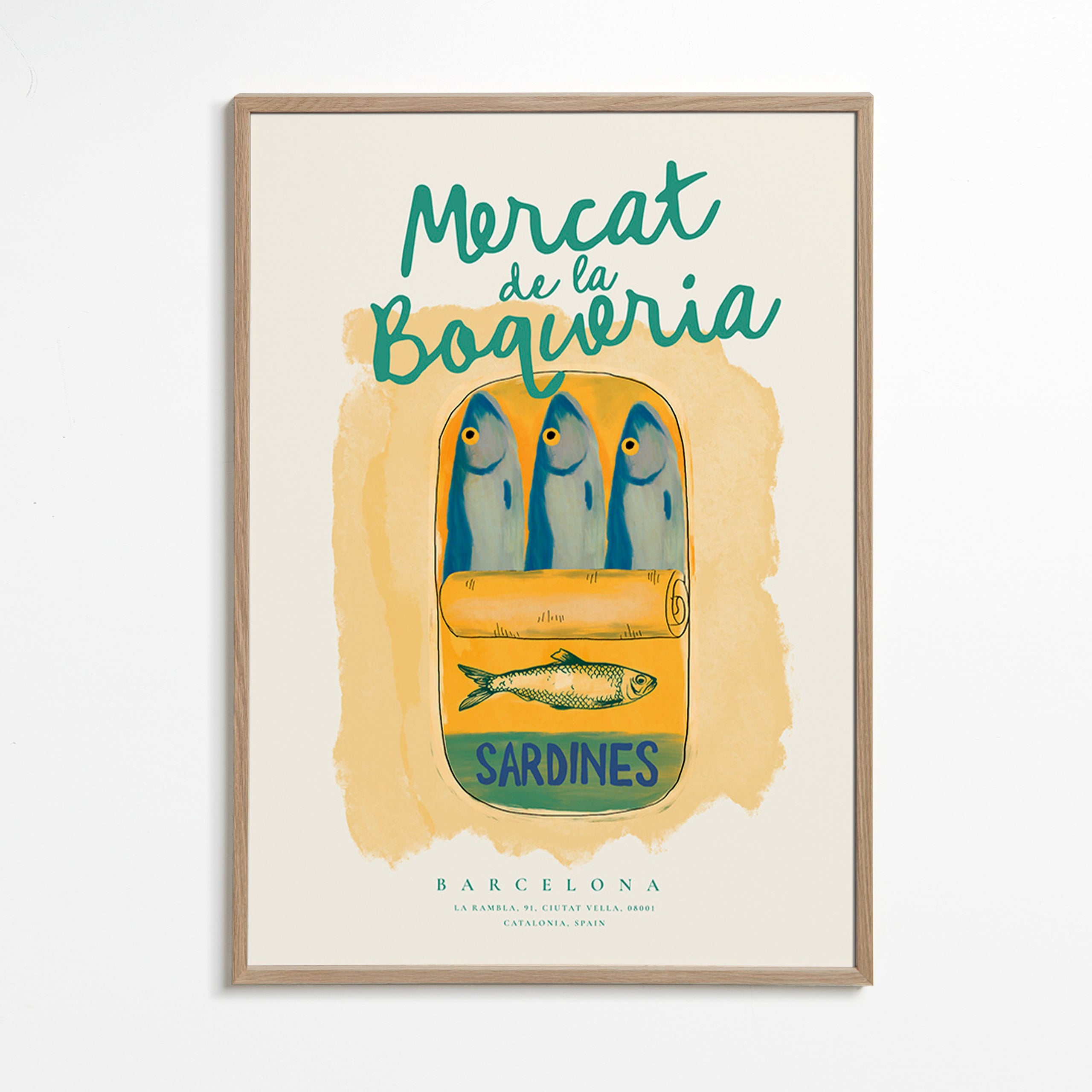 Keuken kunst Mercat de la Boqueria - sardines in blik