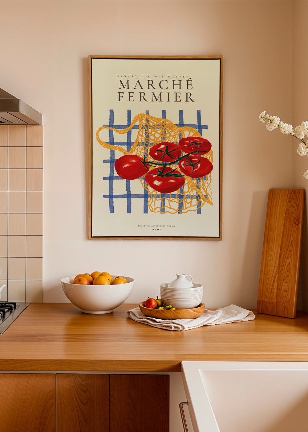 Keuken kunst tomaten in net