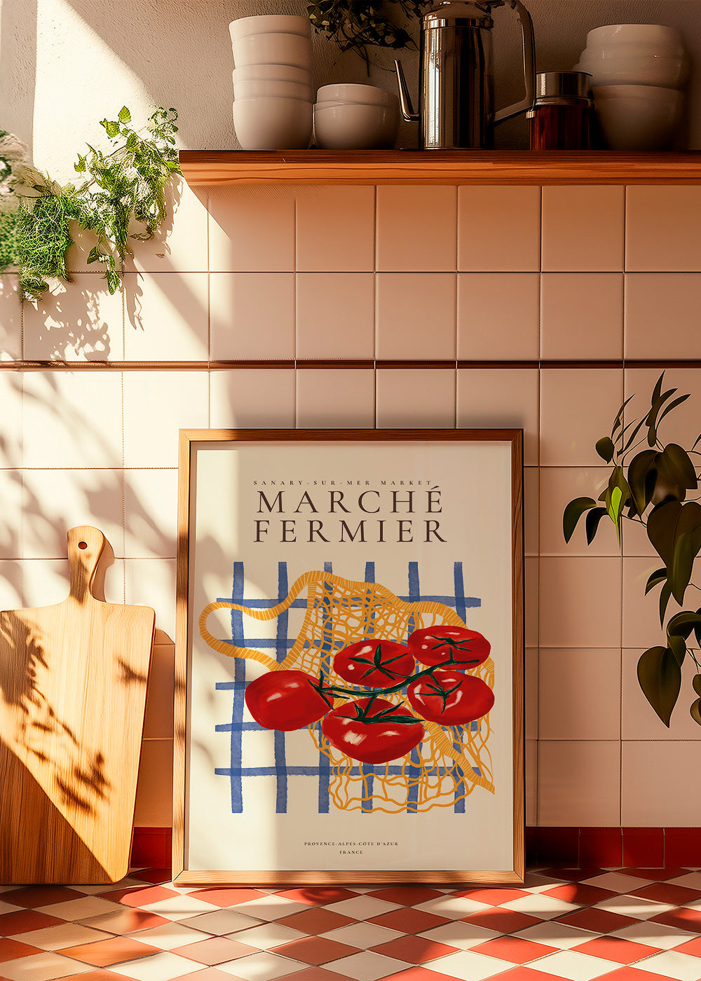 Keuken kunst tomaten in net