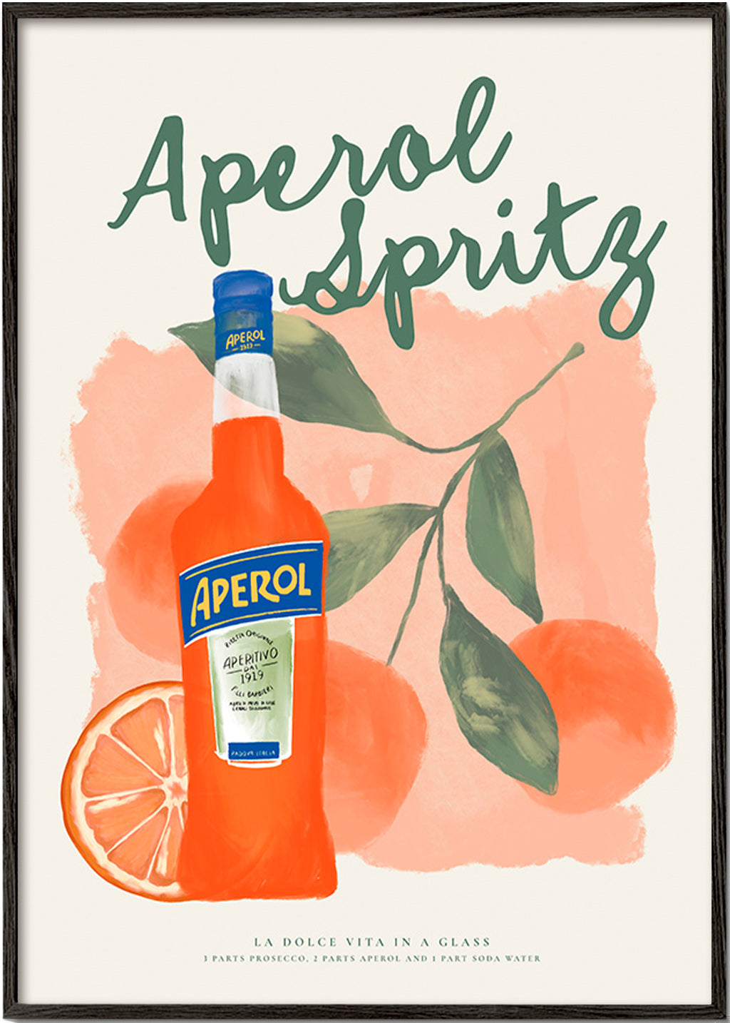 Keuken kunst Aperol Spritz fles met sinaasappels