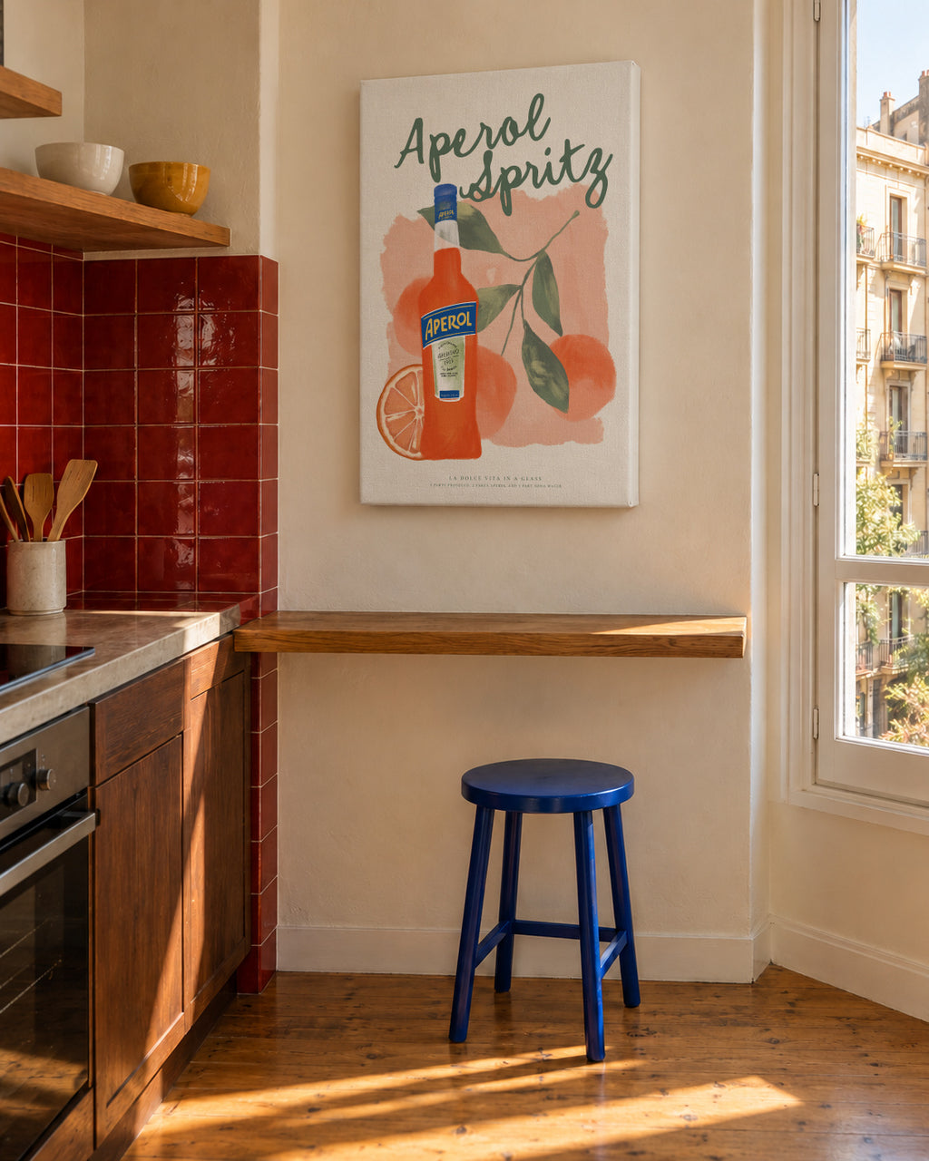 Aperol Spritz: La Dolce Vita in a Glass - Unframed canvas in an interior