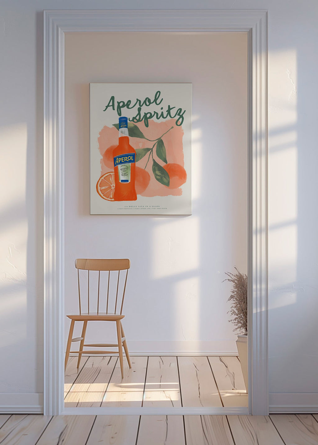 Keuken kunst Aperol Spritz fles met sinaasappels