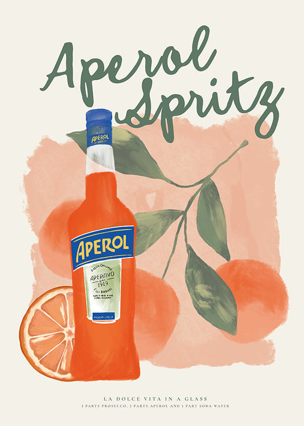 Keuken kunst Aperol Spritz fles met sinaasappels