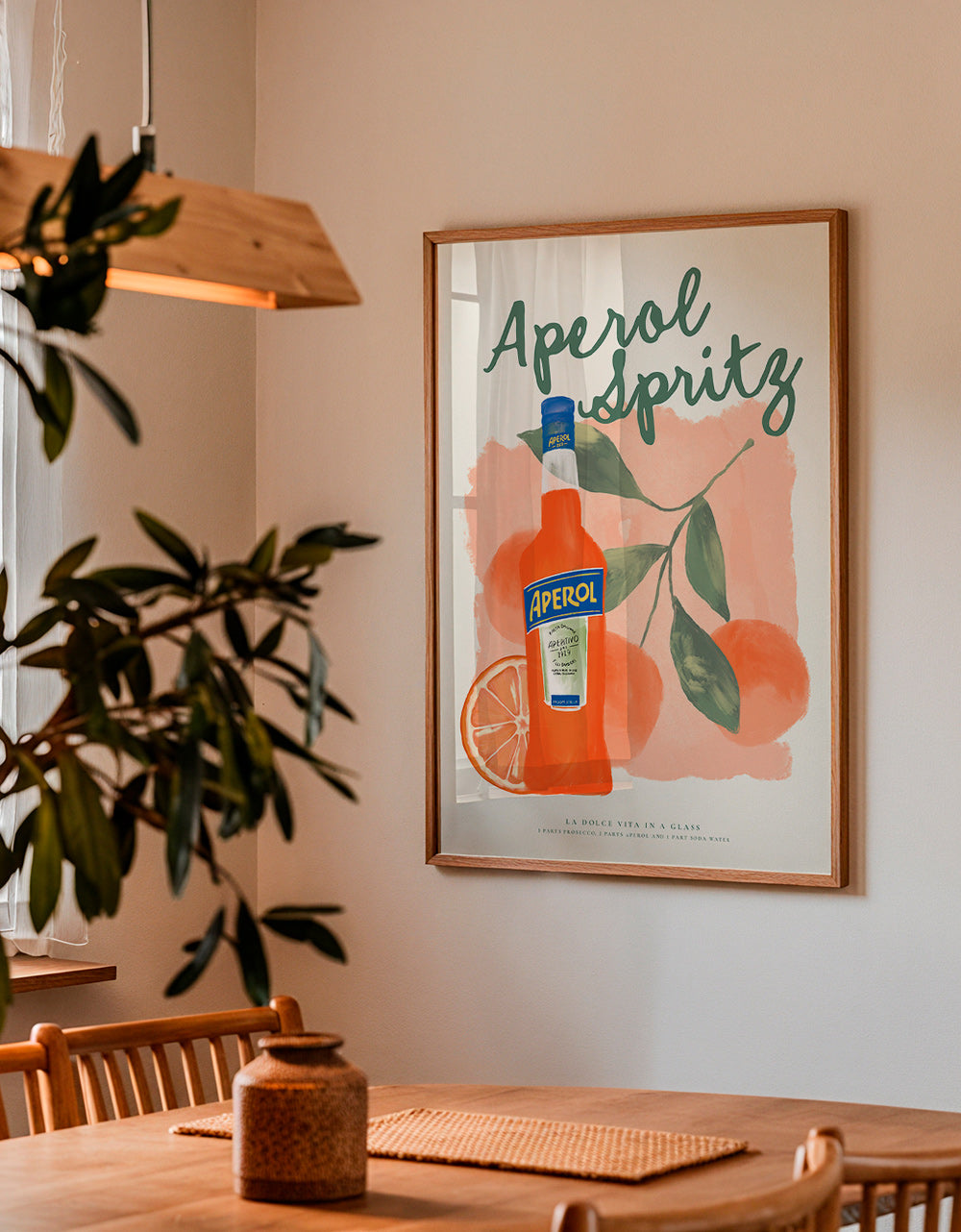 Keuken kunst Aperol Spritz fles met sinaasappels