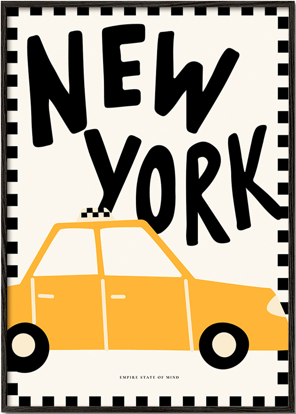 Reisposter New York taxi met stevige letters