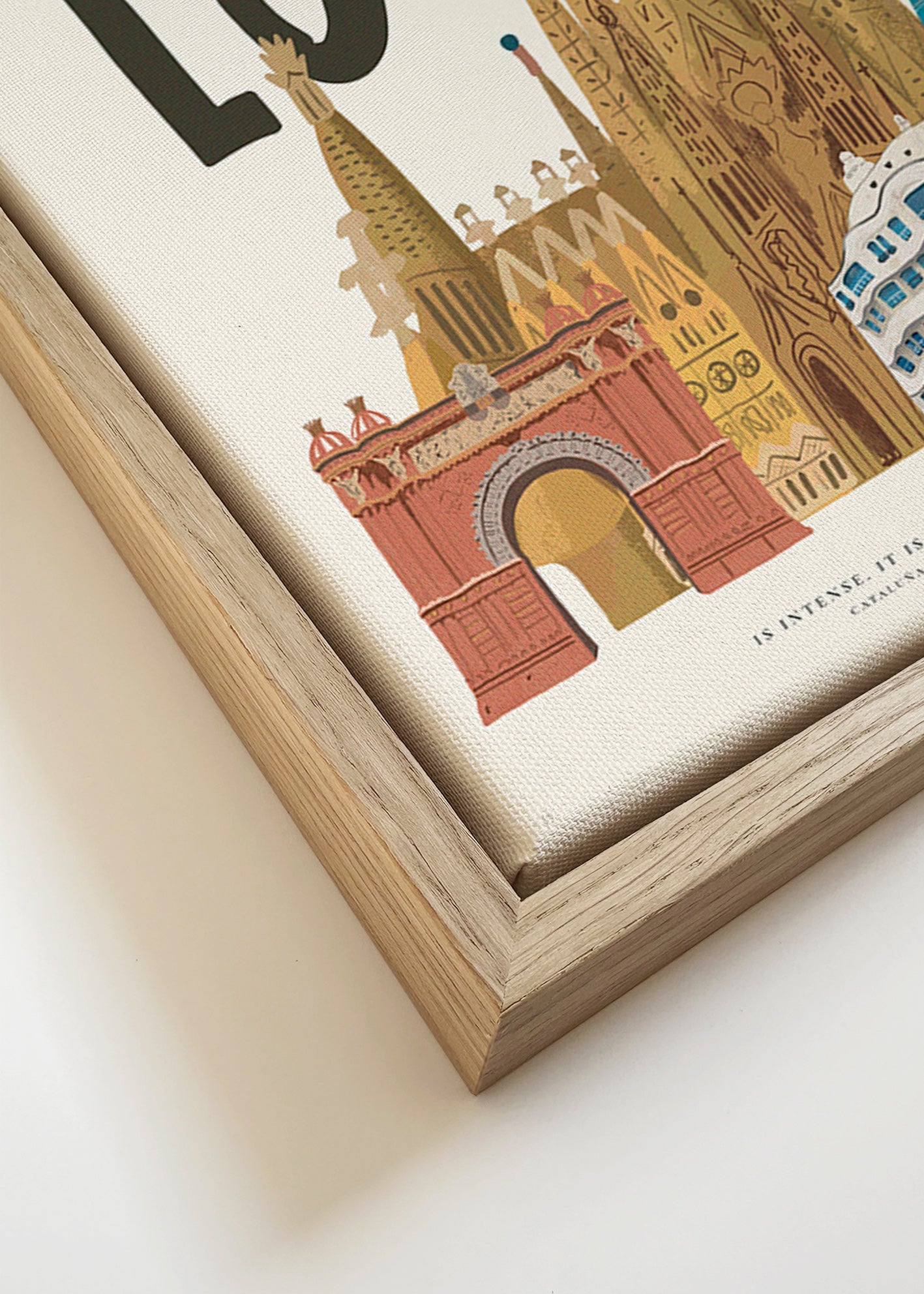 Stadskunst Barcelona geïllustreerde skyline