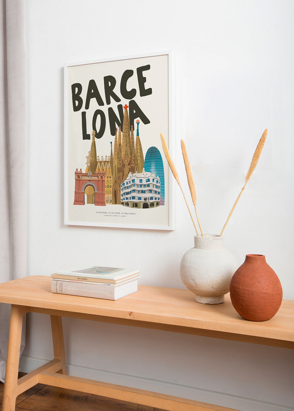 Stadskunst Barcelona geïllustreerde skyline
