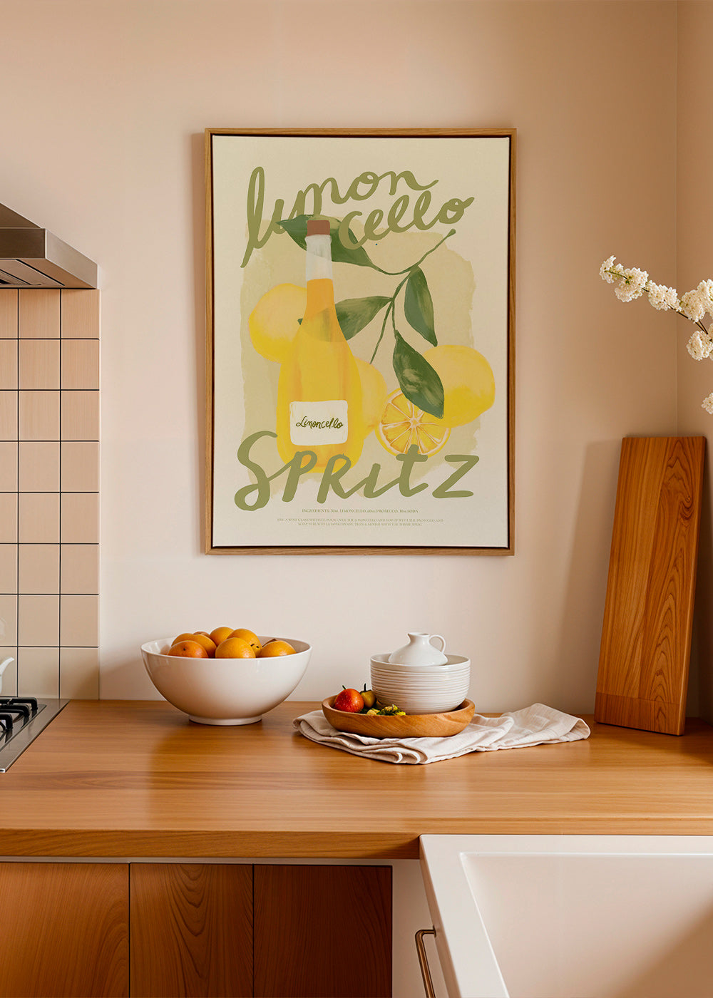 Keuken kunst Limoncello Spritz illustratie