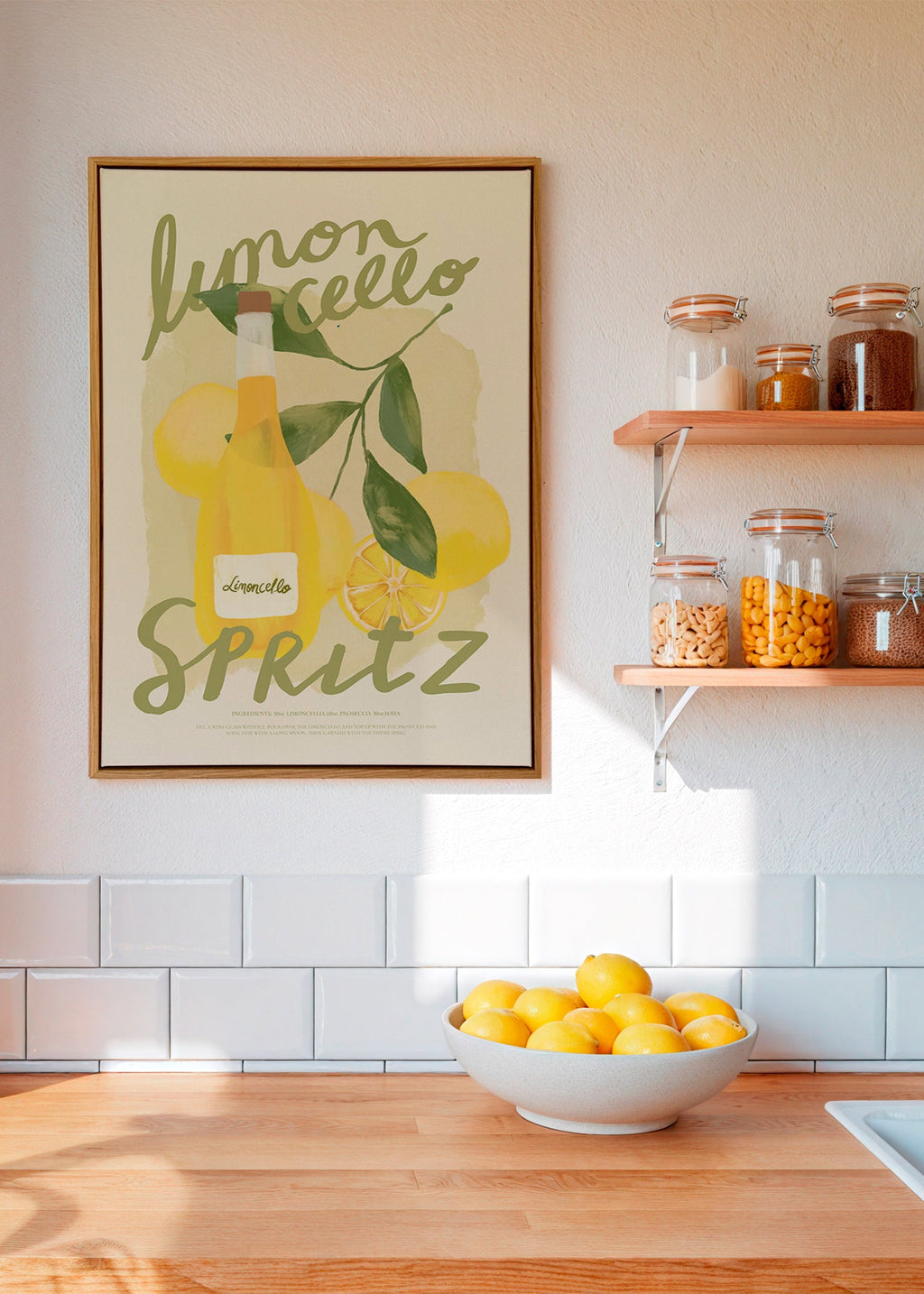 Keuken kunst Limoncello Spritz illustratie