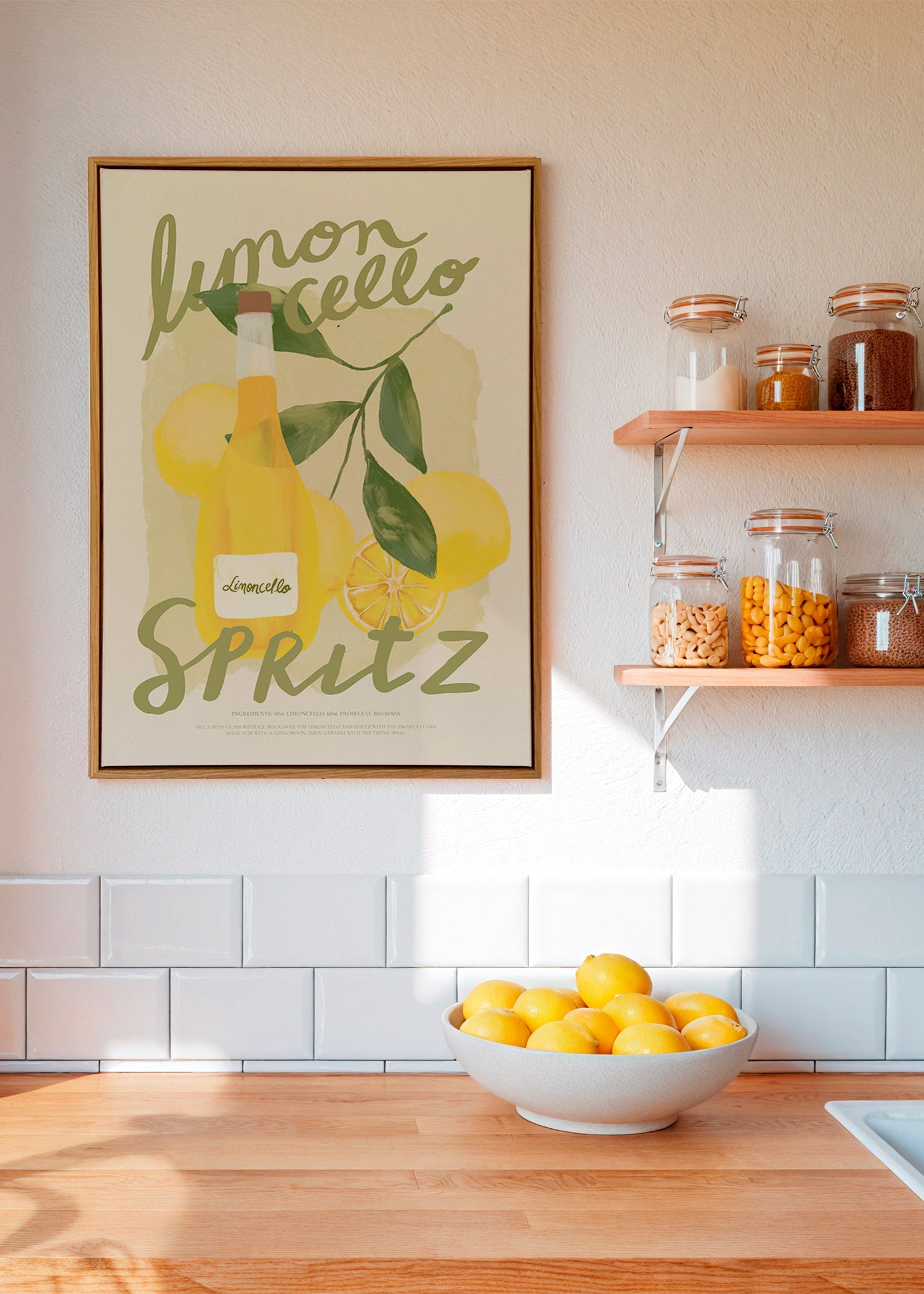 Keuken kunst Limoncello Spritz illustratie