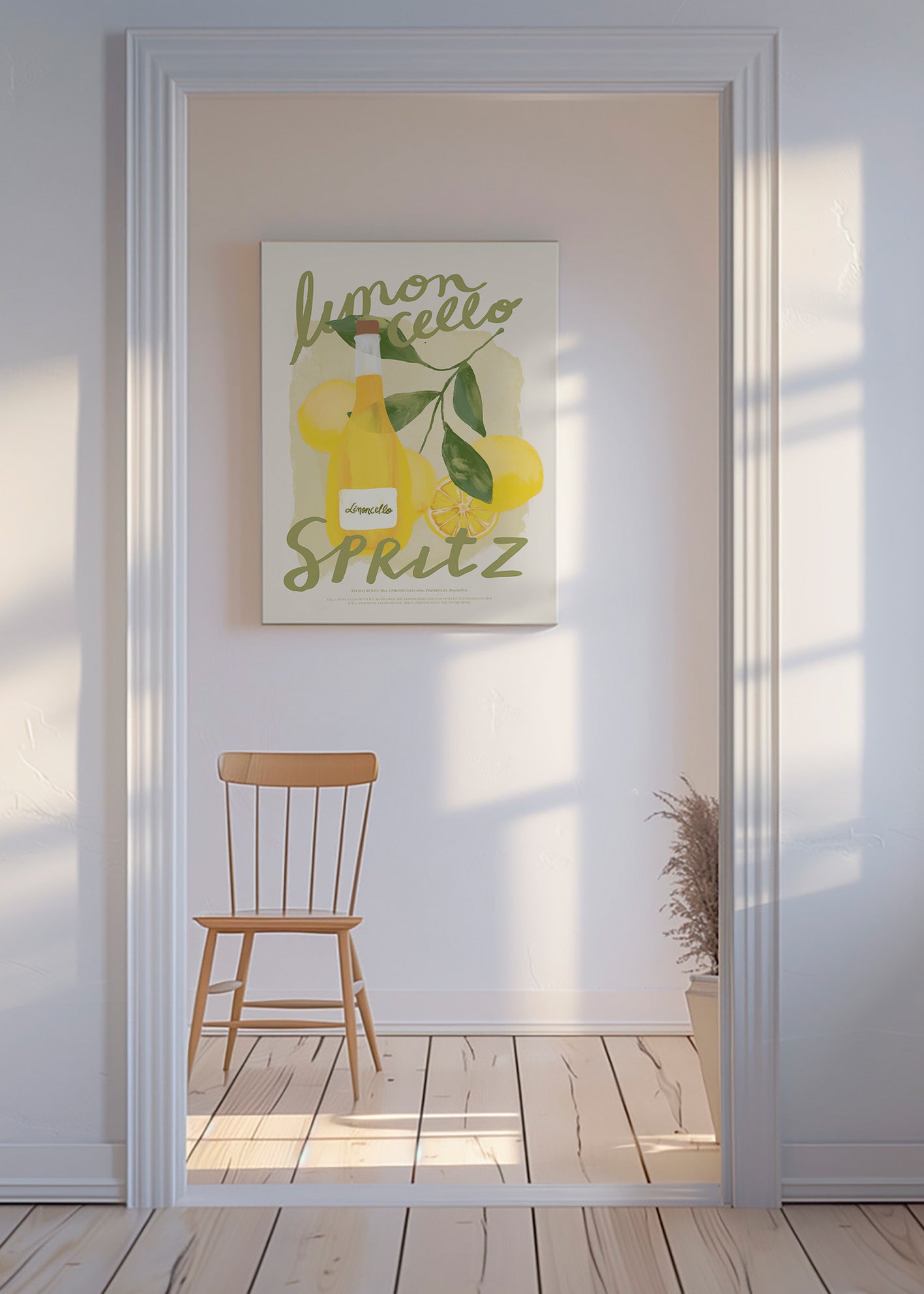 Keuken kunst Limoncello Spritz illustratie
