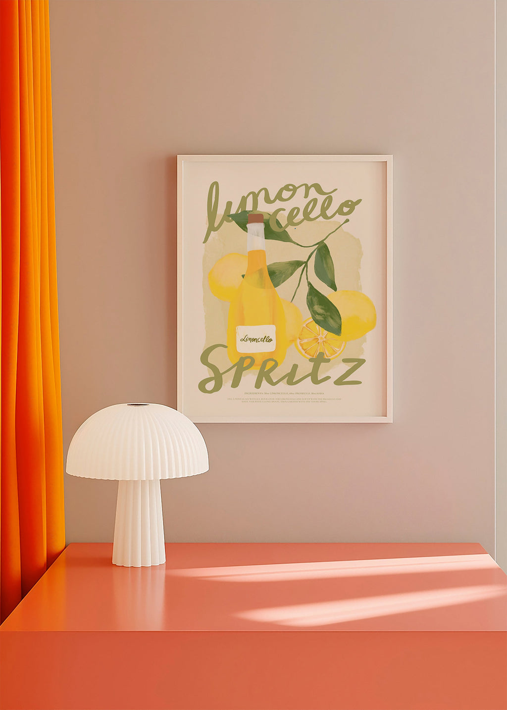 Keuken kunst Limoncello Spritz illustratie