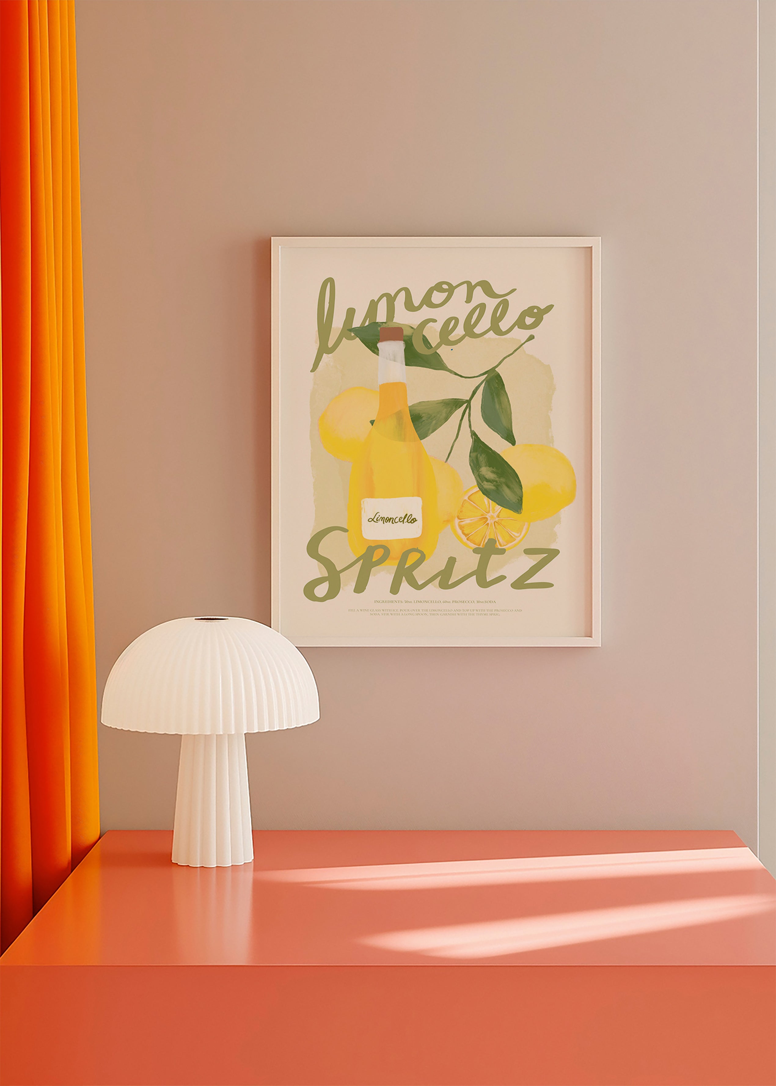 Keuken kunst Limoncello Spritz illustratie