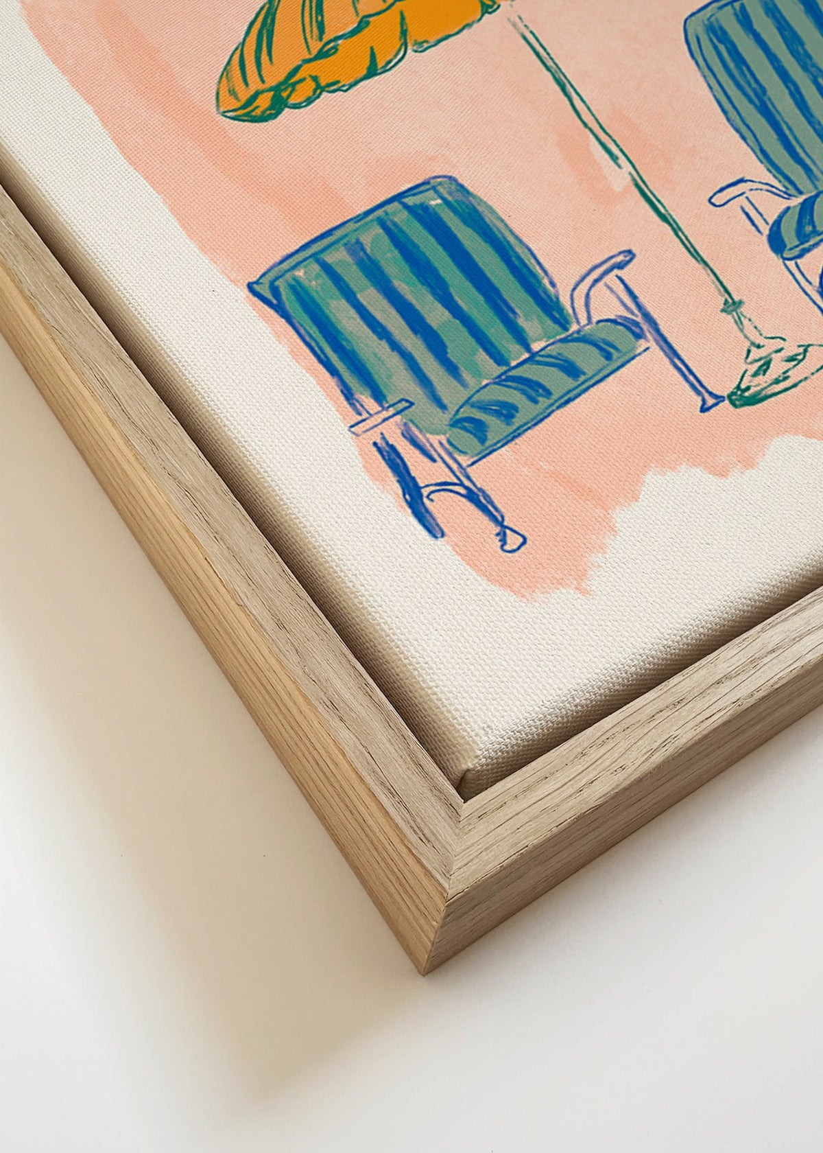 Illustratie La Dolce Vita parasol en stoelen