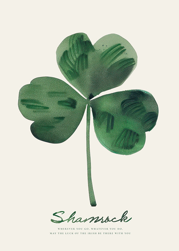 Botanische print Shamrock klaver aquarel