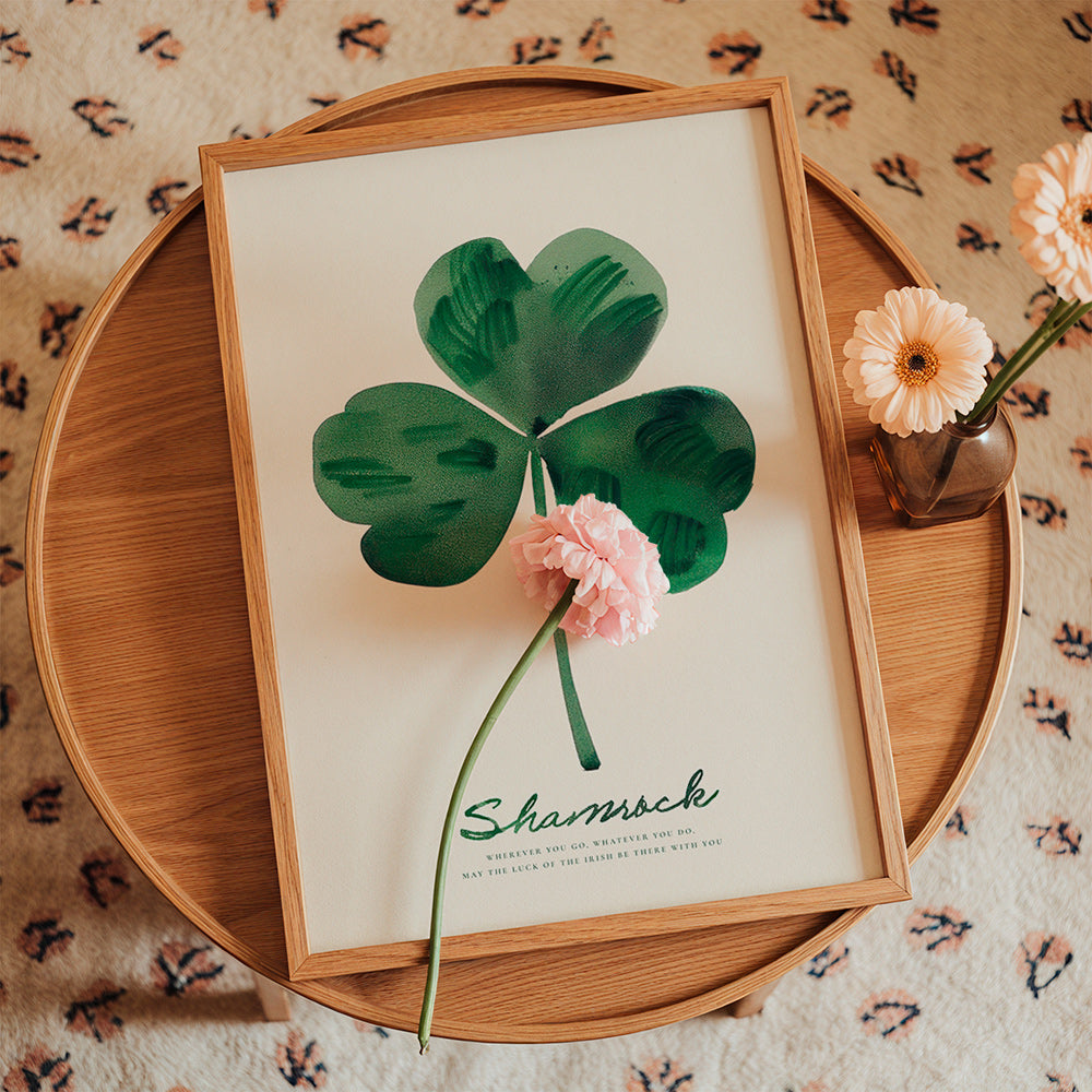 Botanische print Shamrock klaver aquarel