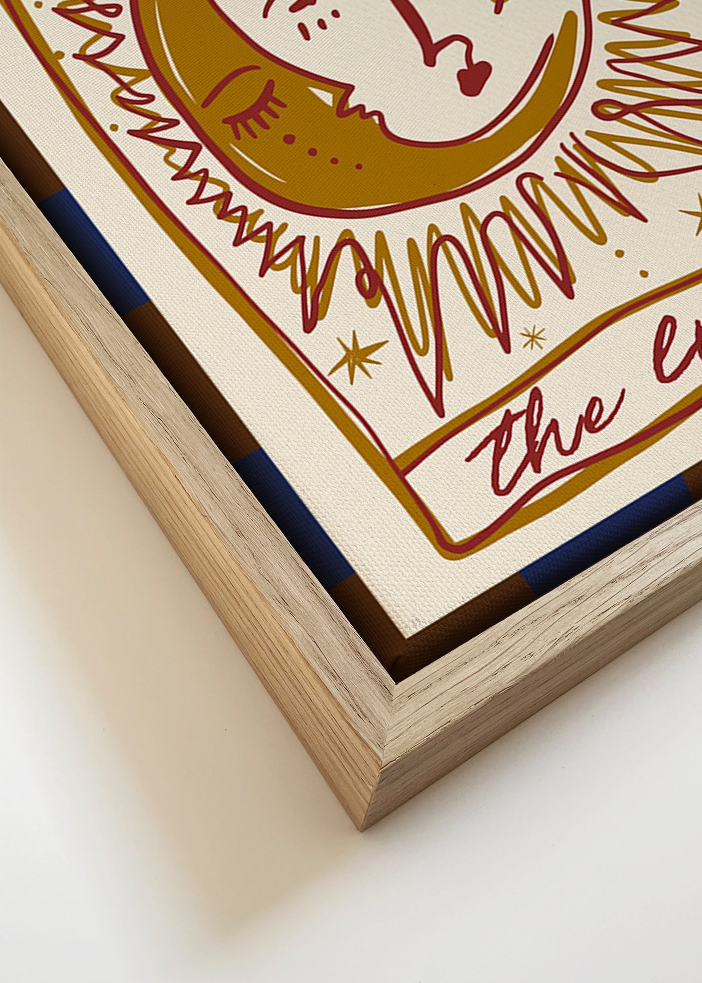 Tarotillustratie 'The Lovers' zon en maan