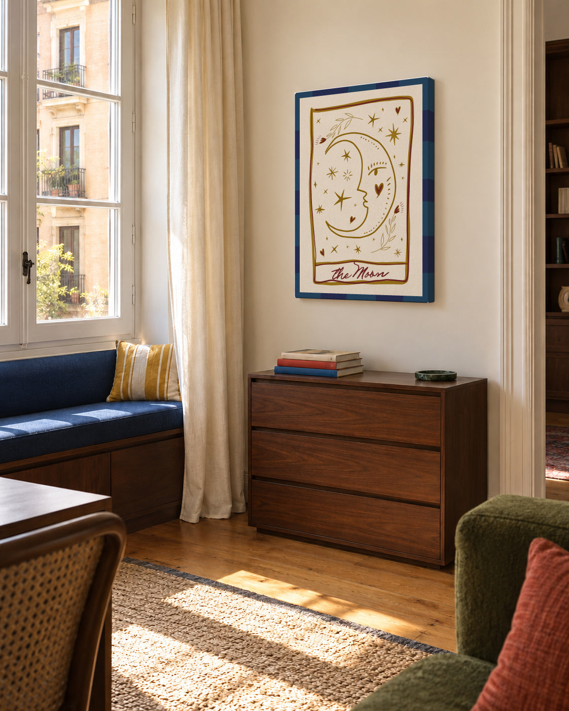 The Moon - Unframed canvas in an interior