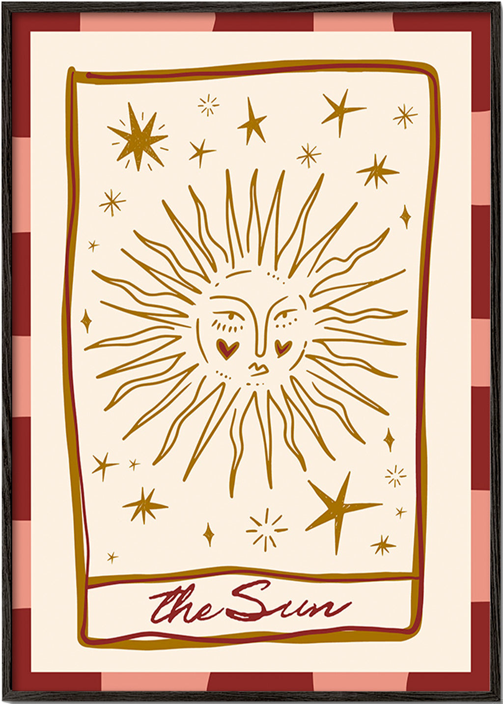 Zonillustratie in vintage kaartstijl