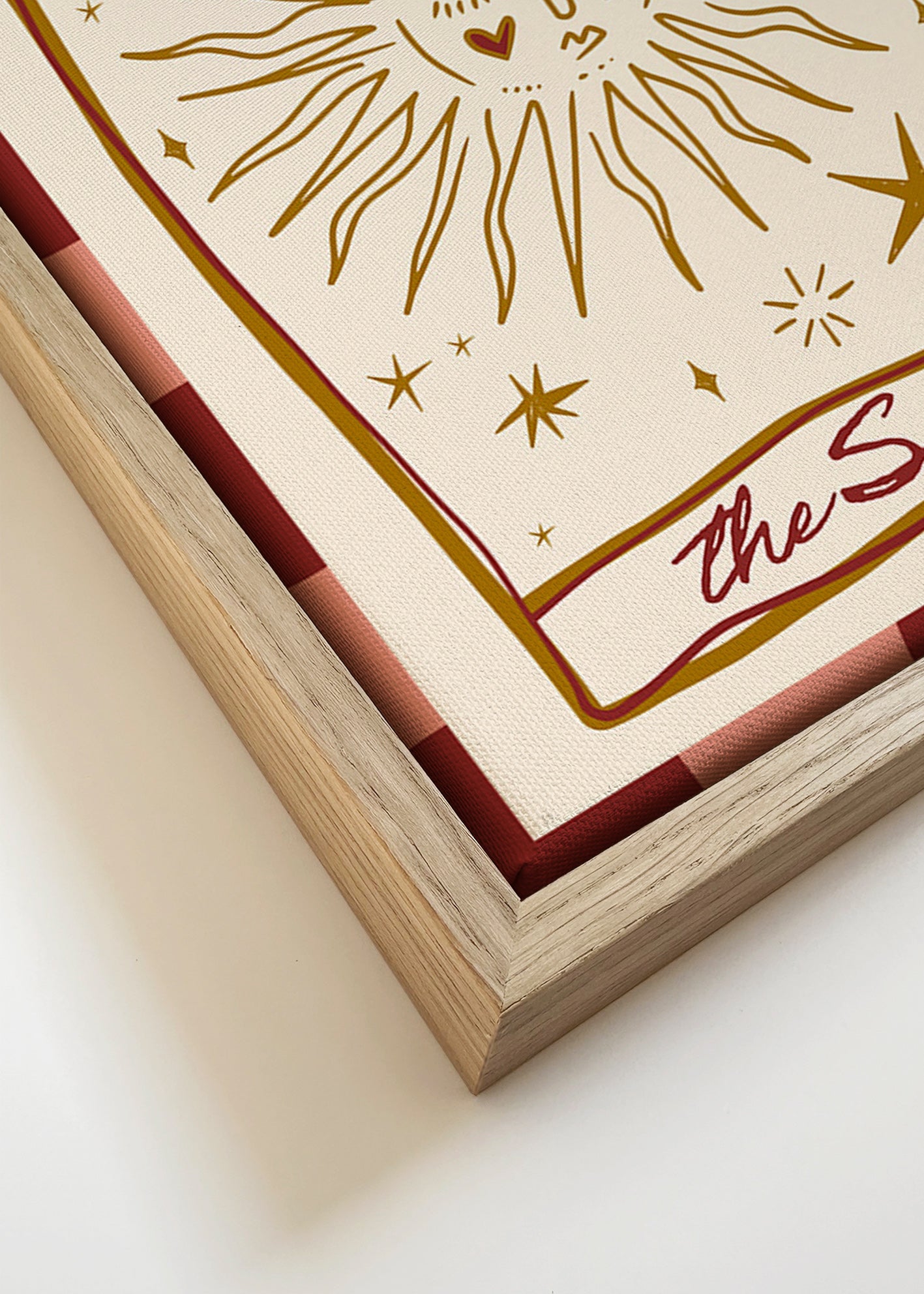 Zonillustratie in vintage kaartstijl