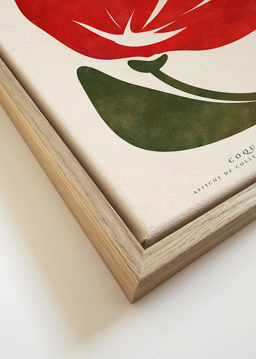 Botanische print met gestileerde rode klaproos