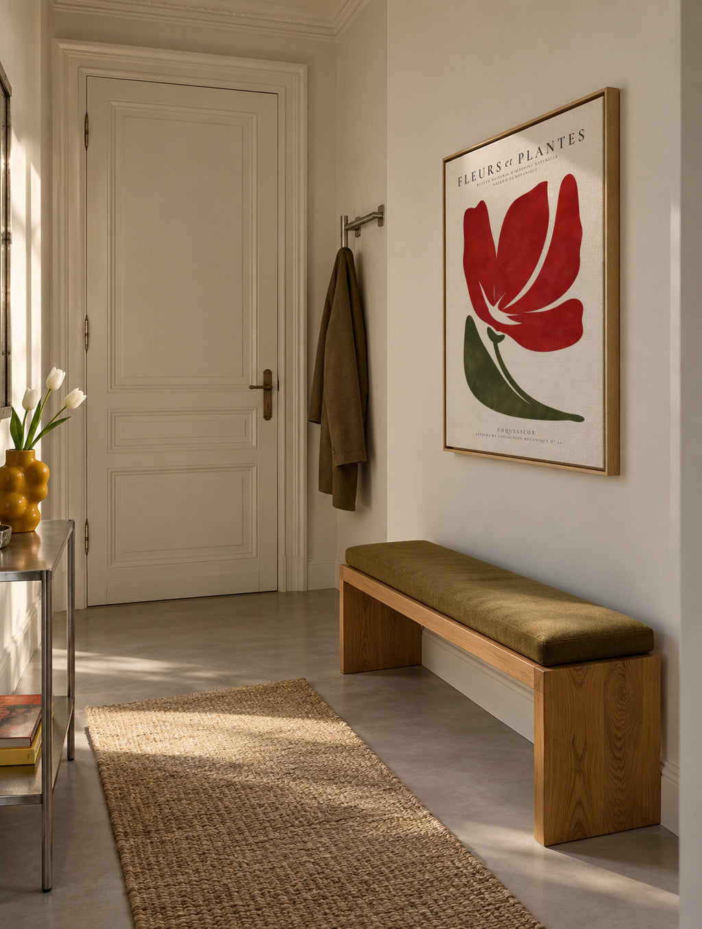 Red Poppy - Framed canvas in an interior