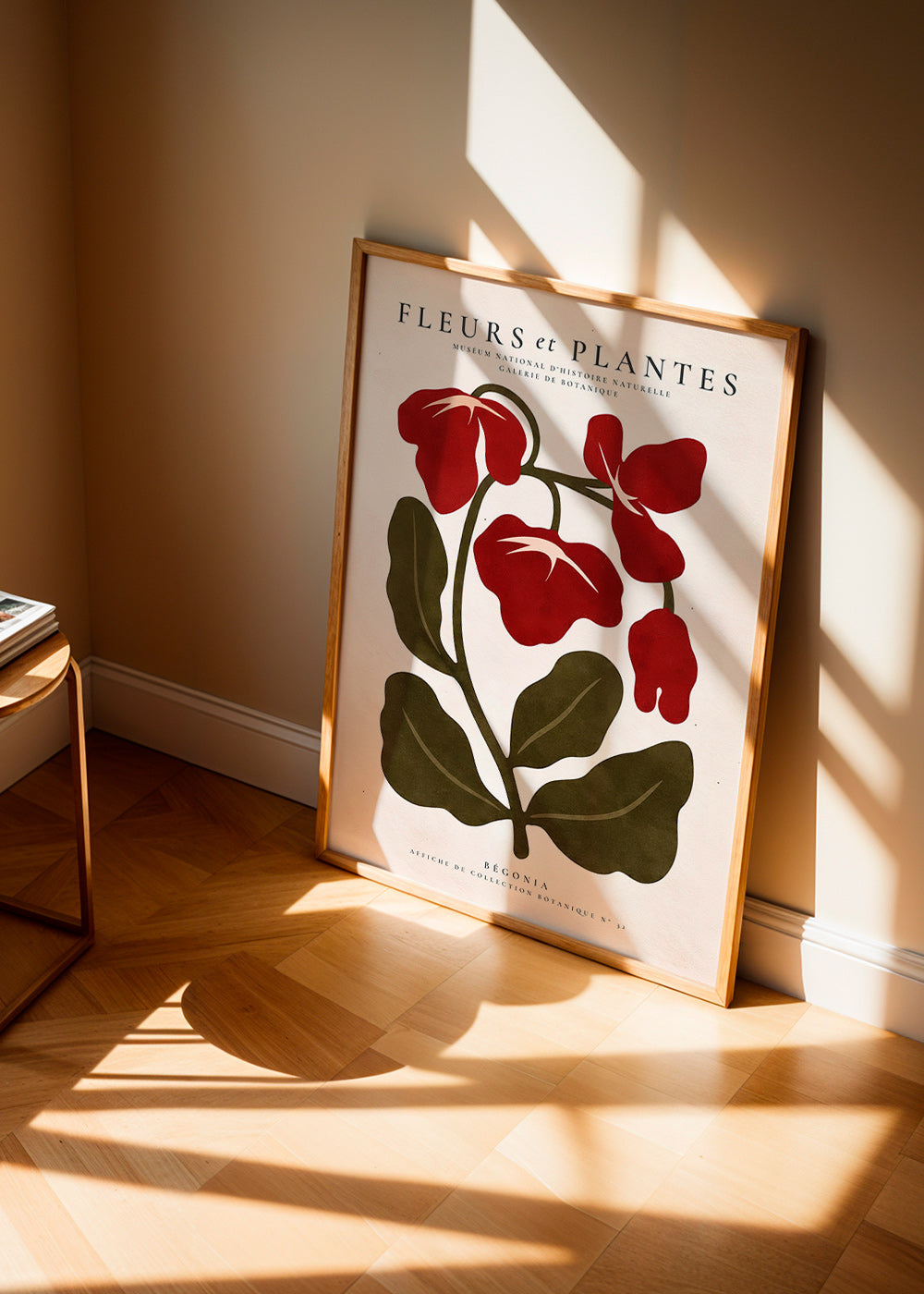 Botanische print: Rode begonia illustratie