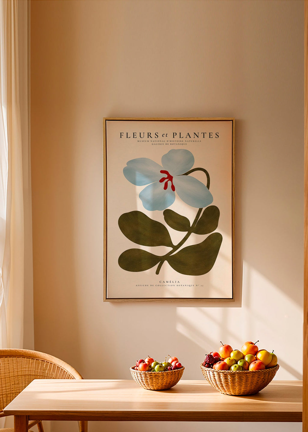 Botanische poster Blauwe camelia