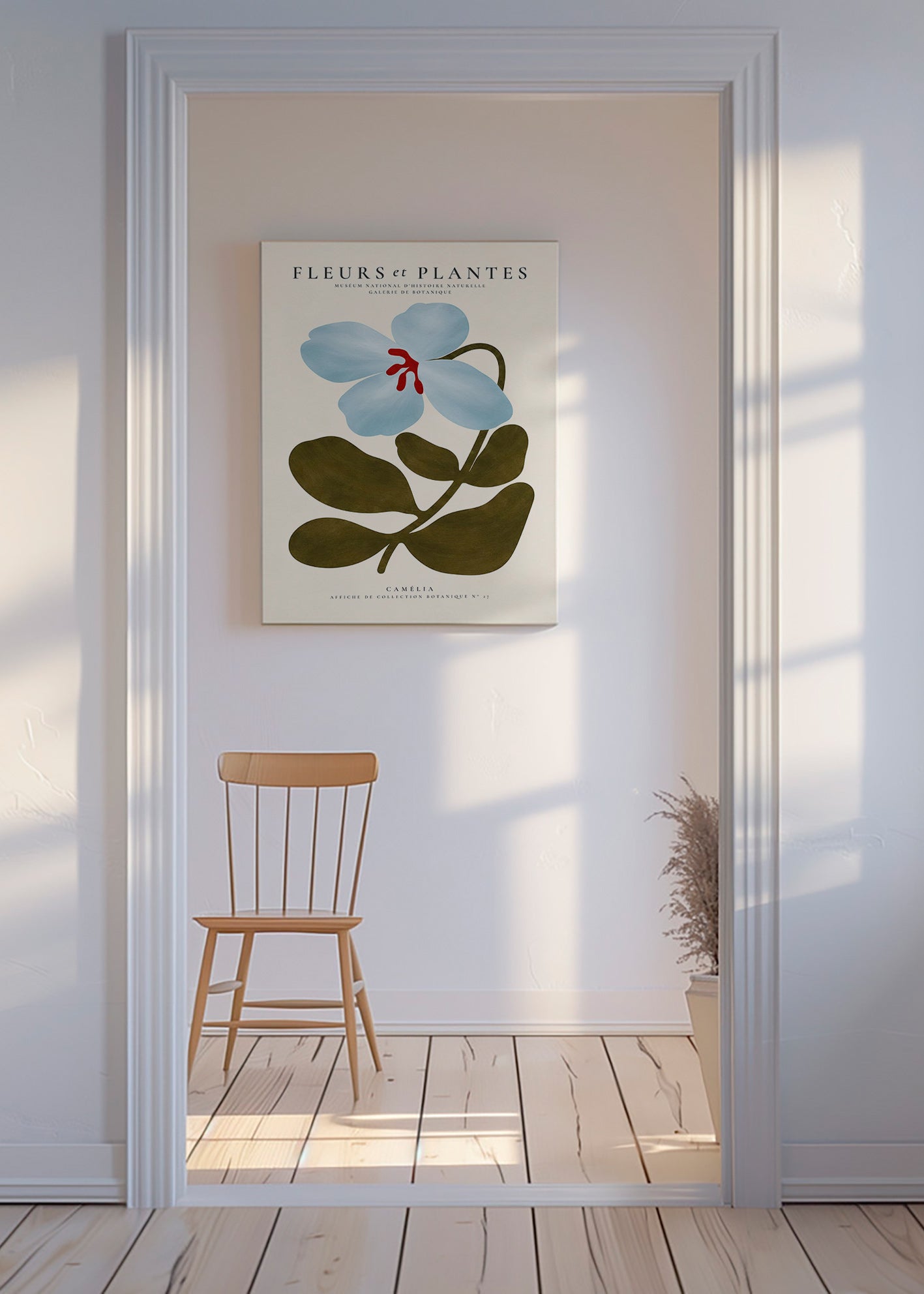 Botanische poster Blauwe camelia