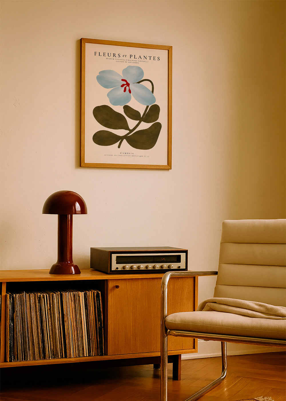 Botanische poster Blauwe camelia