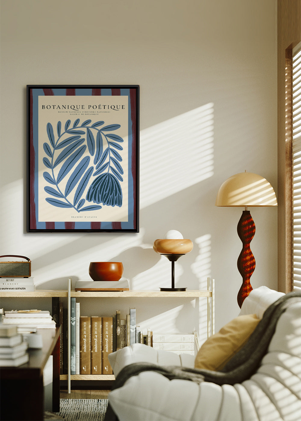 Botanische poster: gestileerde blauwe acacia